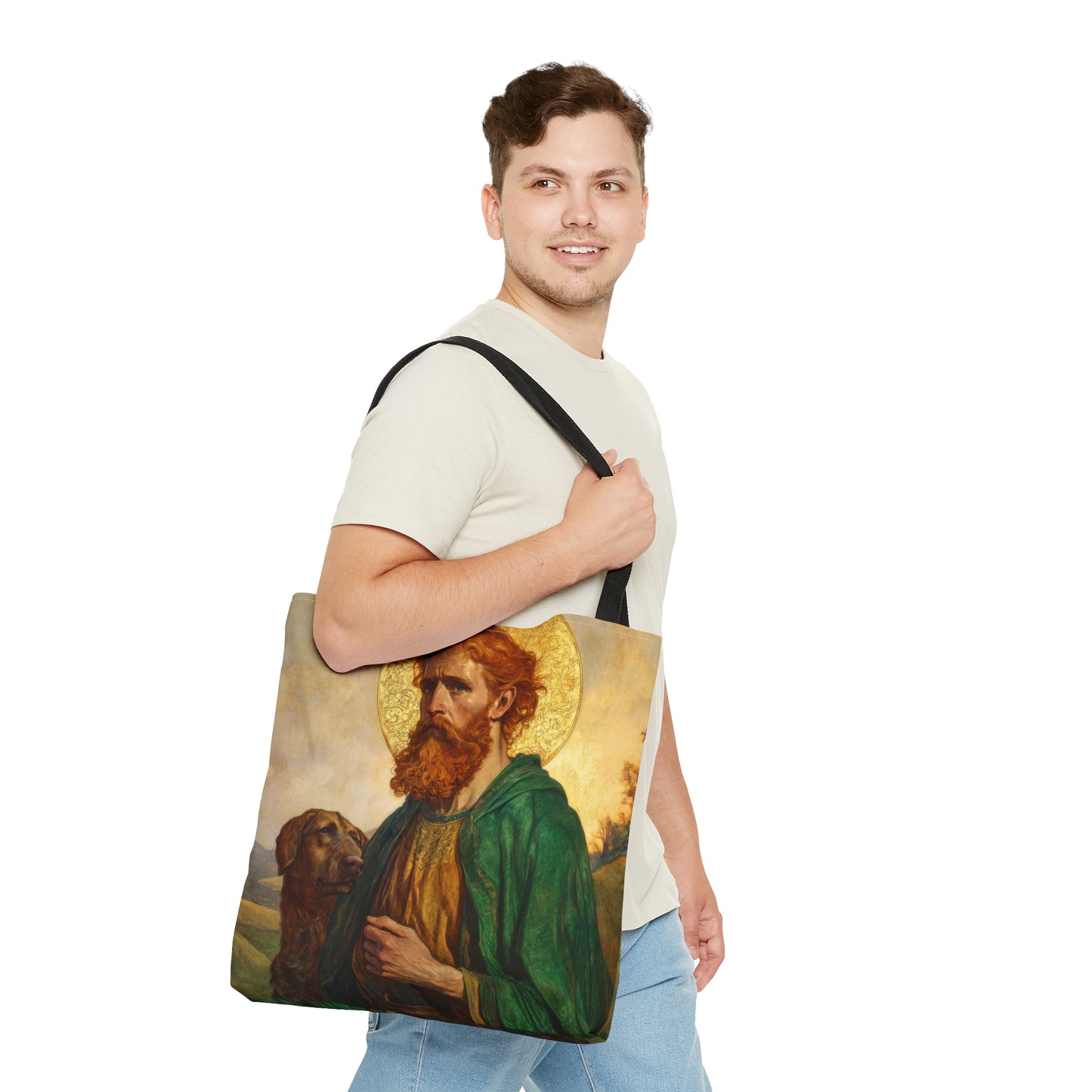 Saint Andrew the Scot Tote Bag - Large Medium Small Faith Art Bag - Catholic Faith Purse - Religious - Reusable - Prayer Bag