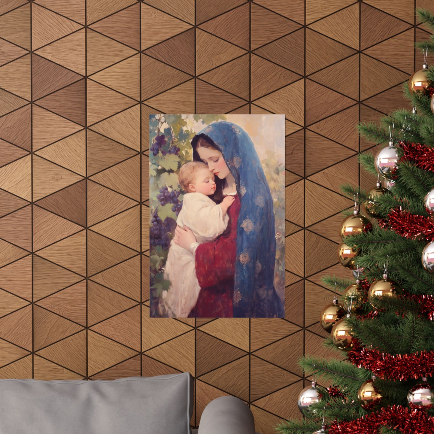Our Lady of the Grapes / Out Lady of the Harvest - Sanctified Souls Print - Multiple Sizes - Premium Matte Vertical Posters - Mother Mary