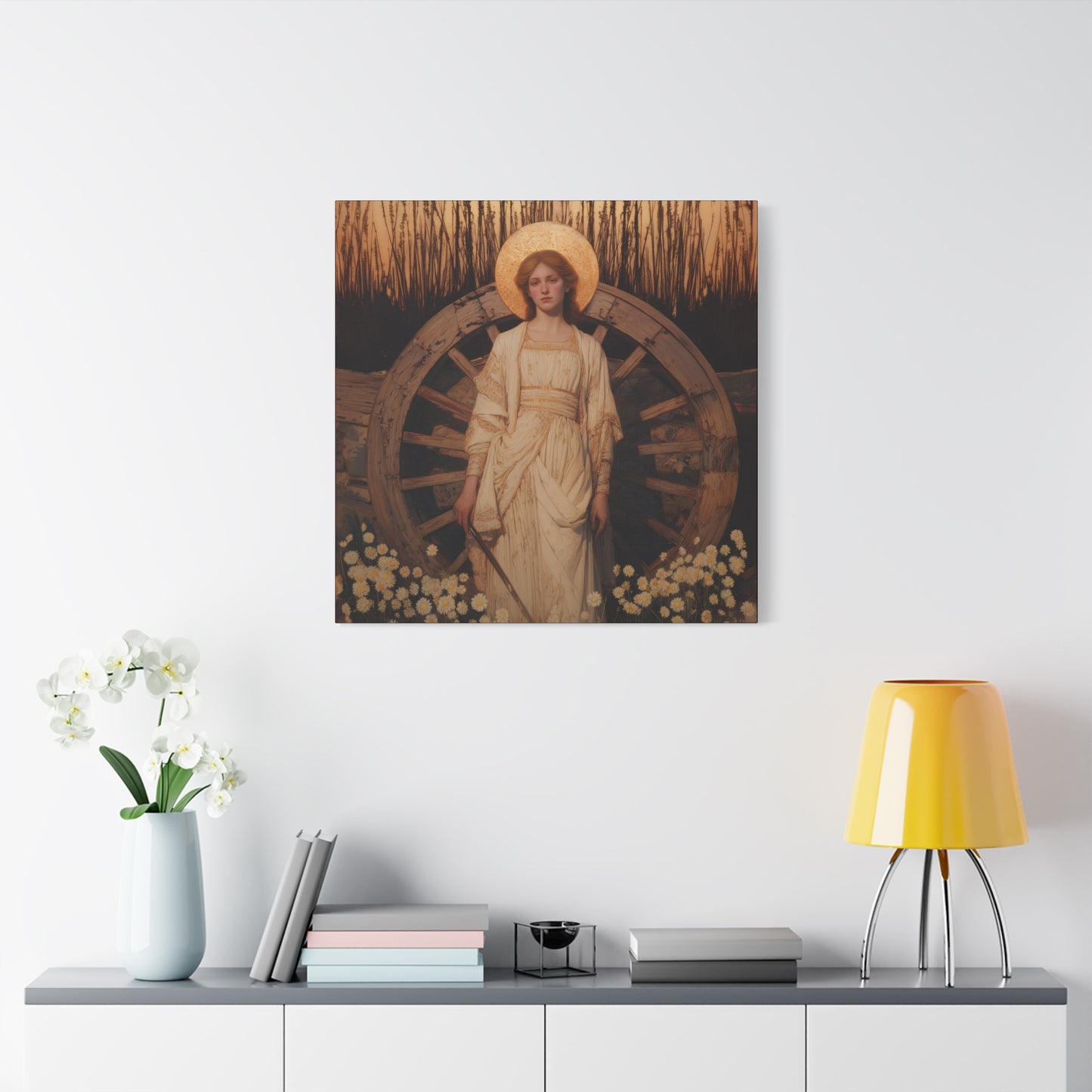 Saint Catherine of Alexandria -  Museum Wrapped Canvas - Sanctified Souls Print - Religious Art for your Home - Catholic Patron Saint Art
