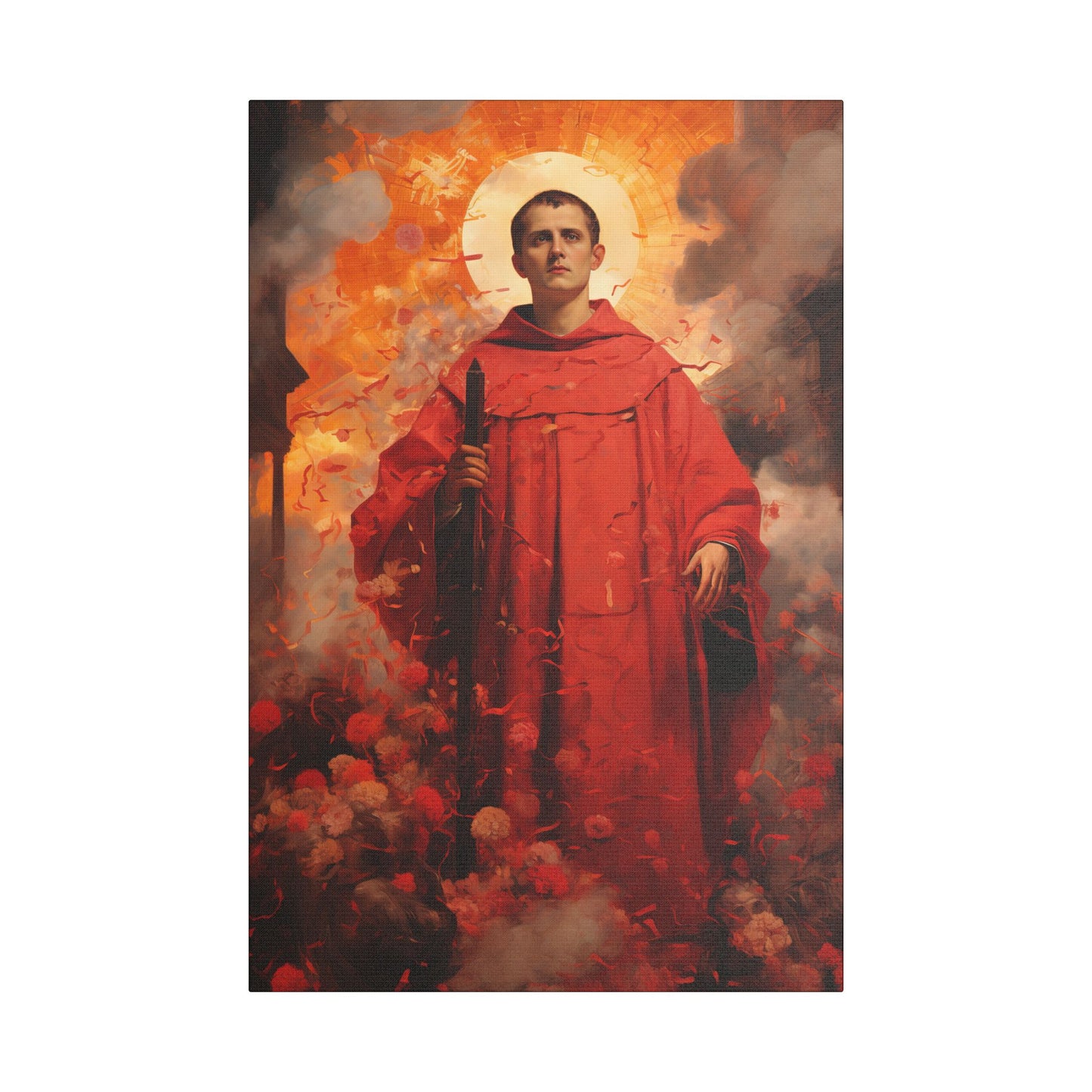 Saint Lawrence Deacon and Martyr Canvas Print - Multiple Sizes - Catholic Home art - Museum Wrapped Canvas - Sanctified Souls Print