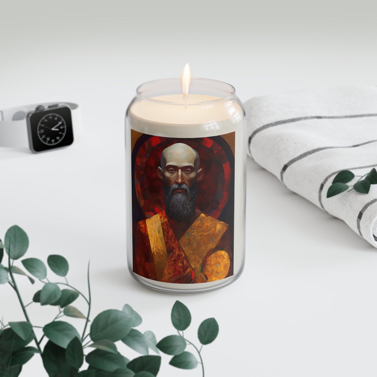 Saint Bartholomew Scented Prayer Candle - Large sized Religious Catholic Candle - Patron Saint of Leatherworkers, Tanners