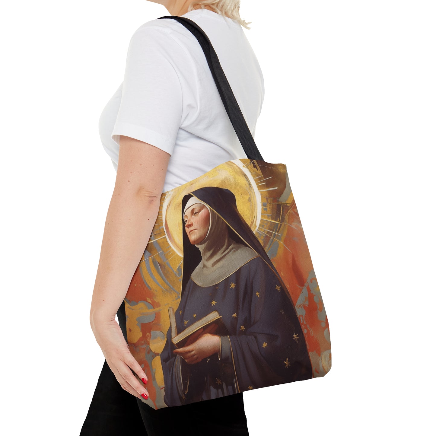 Saint Monica of Hippo Tote Bag - Large Medium Small Faith Art Bag - Catholic Faith Purse - Religious - Reusable - Prayer Bag