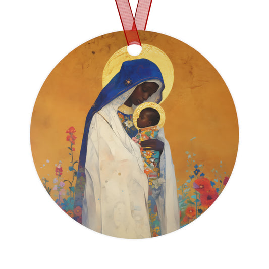 The Divine Embrace- Our Lady of Kibeho's Love Metal Ornament - Religious Holiday Christmas Ornament and Keepsake - Catholic Keepsake