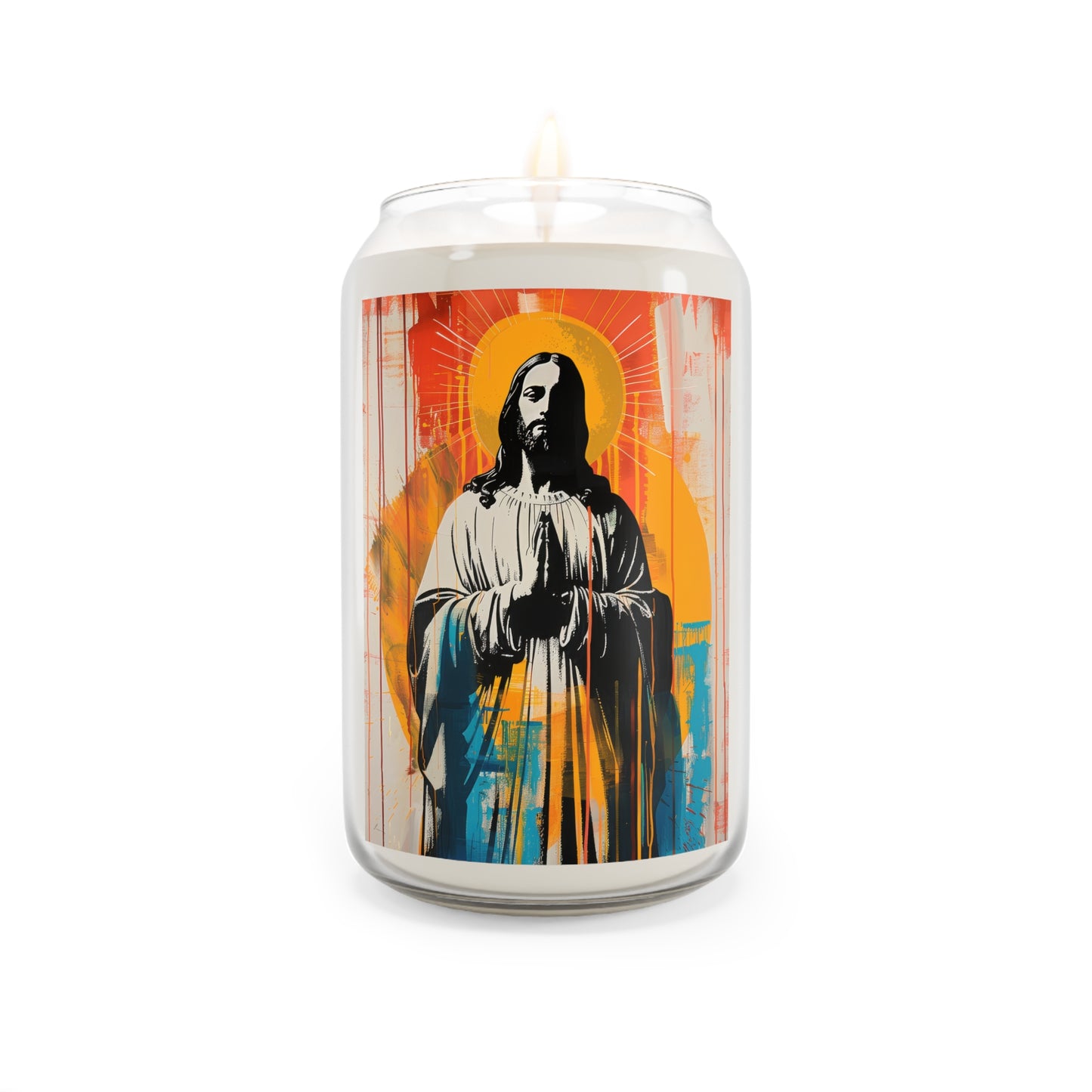 Jesus, King of Peace and Light - Scented Prayer Candle, 13.75oz -  Candle - Catholic Art - prayer room Scented Candle - Portrait of Christ
