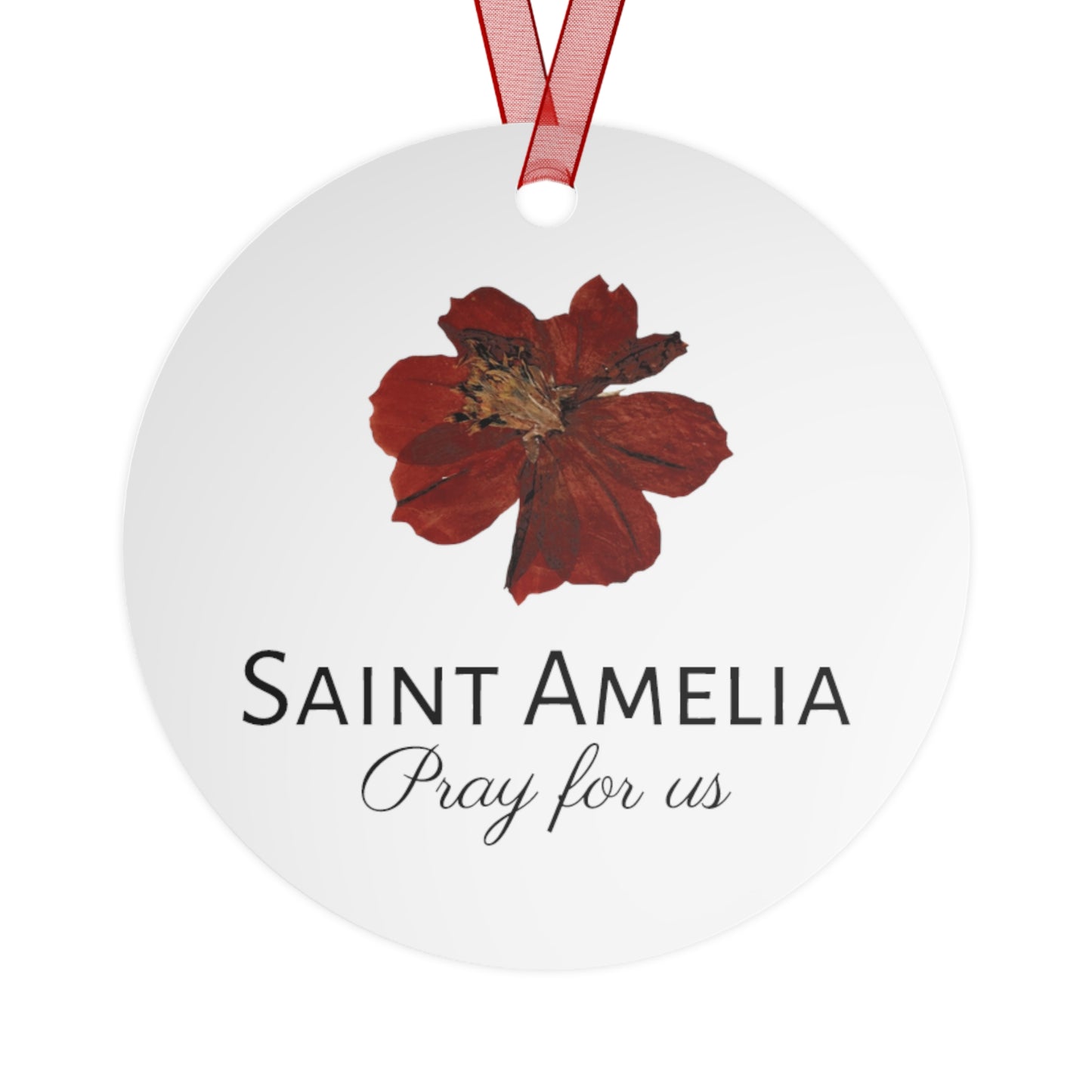 Saint Amelia / Saint Amalberga Metal Ornament - Religious Holiday Christmas Ornament and Keepsake - Catholic Keepsake