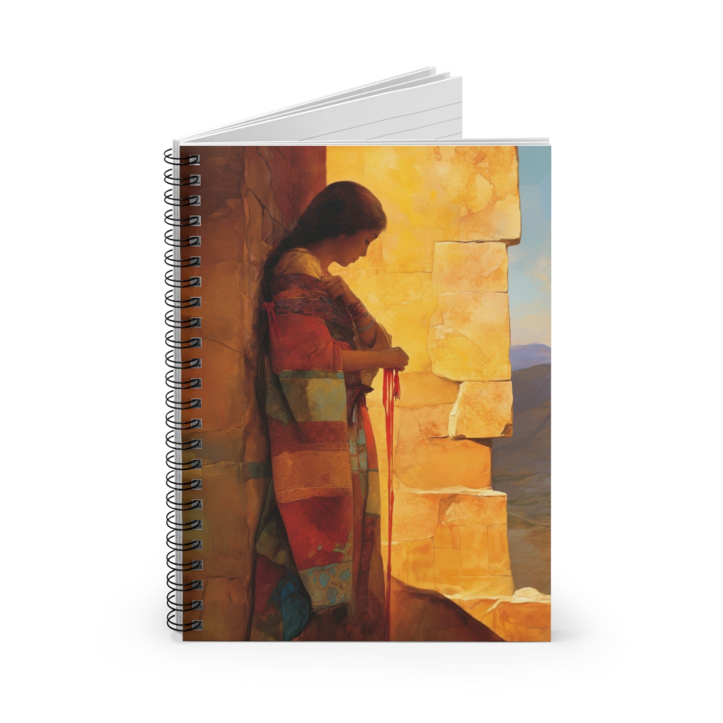 A Thread Through the Line of Christ - Rahab - Sanctified Souls Art - Religious Based Notebook - Spiral Notebook - Ruled Line