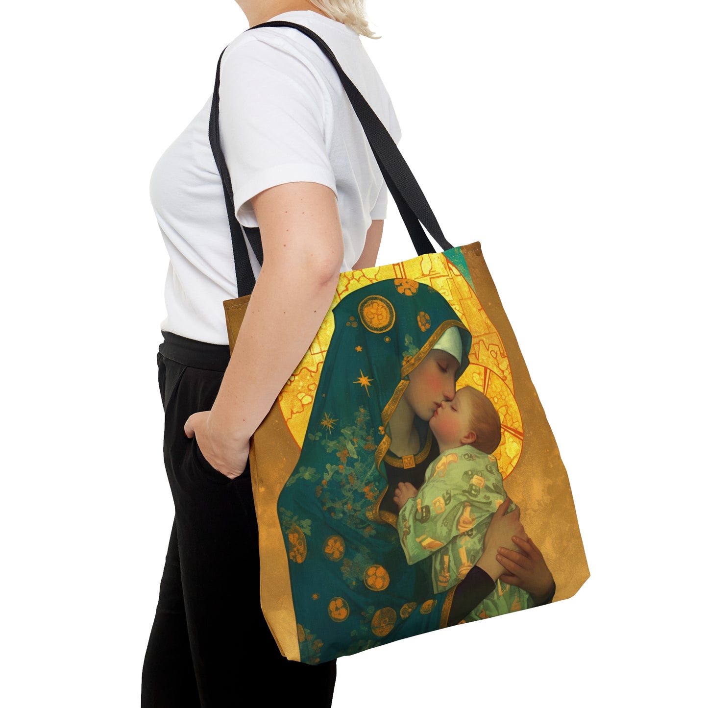 Peaceful Refuge - Mary and the Christ Child Tote Bag - Large Medium Small Faith Art Bag - Catholic Faith Purse - Religious - Bible Bag