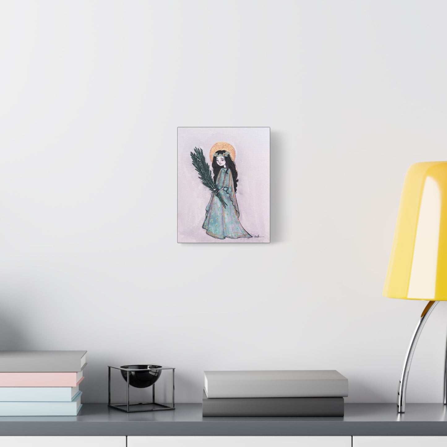 Saint Faith Canvas Print - Hand-Drawn Art - Catholic Print | Faith Hope and Charity Sacred Art | Sanctified Solocosmo Religious Artwork