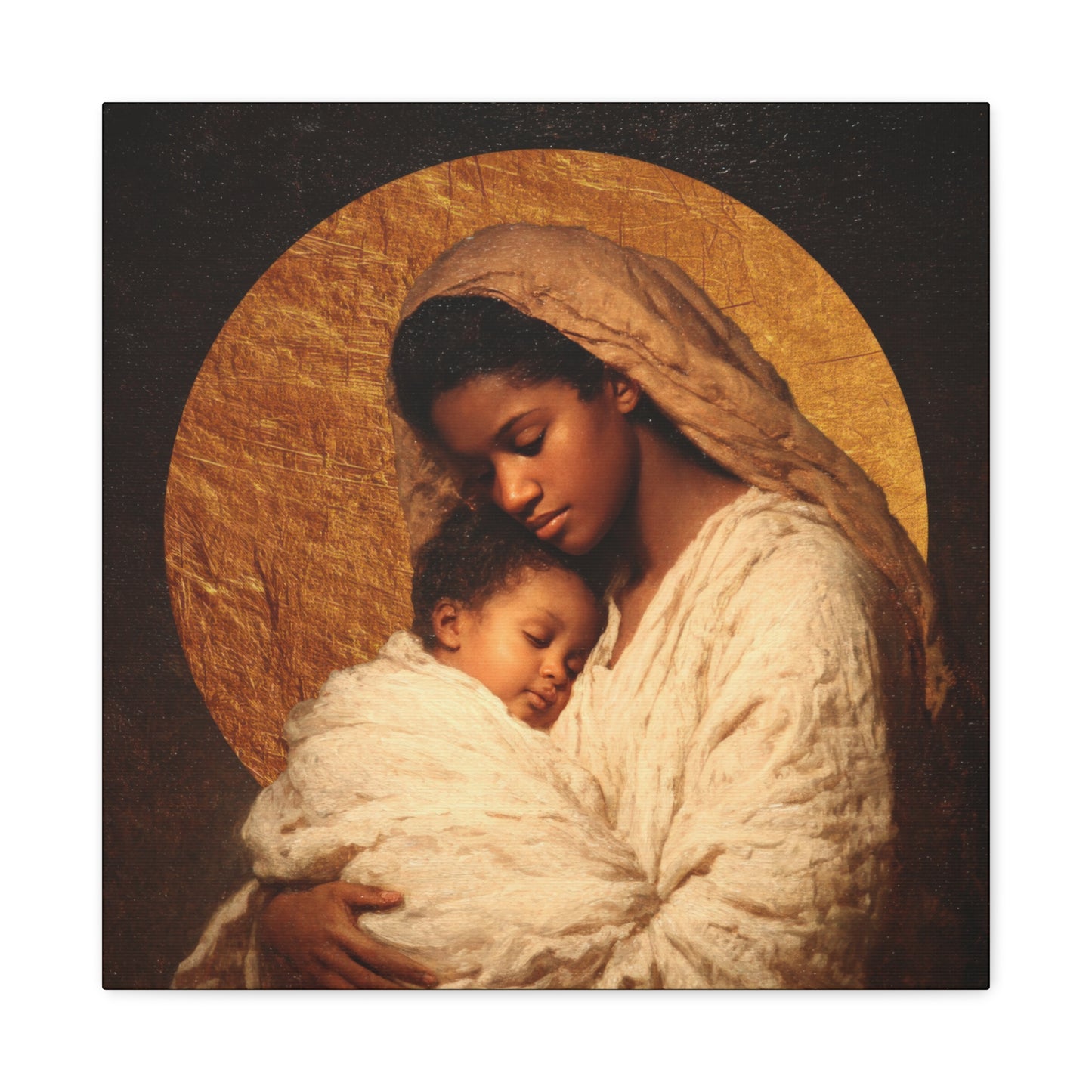 Our Lady of the Manger - Mother Mary and the Christ Child - Gallery Wrapped Canvas - Print - Religious Art for your Home - Catholic
