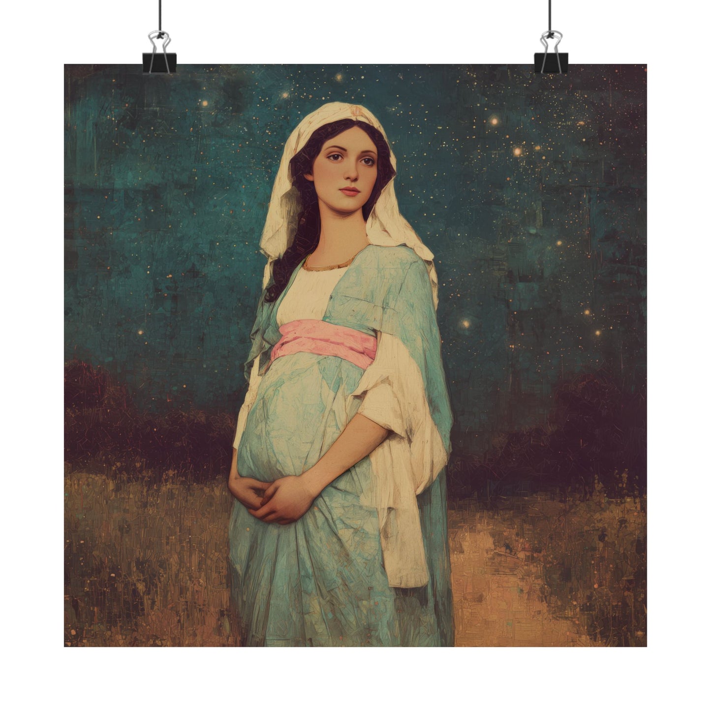 Our Lady of 'O' - Our Lady of Expectation - Mother Mary - Marian Art - Sanctified Souls Print - Multiple Sizes - Premium Vertical Posters