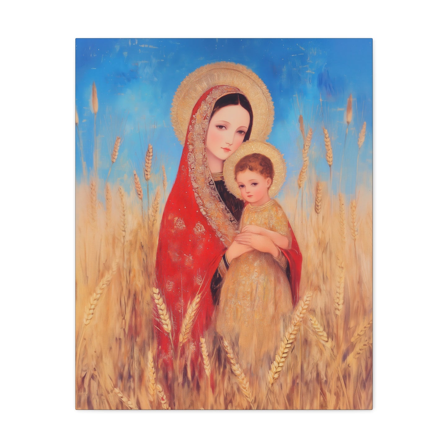 Our Lady of the Harvest  - Multiple Sizes - Catholic Home art - Museum Wrapped Canvas - Sanctified Souls Print