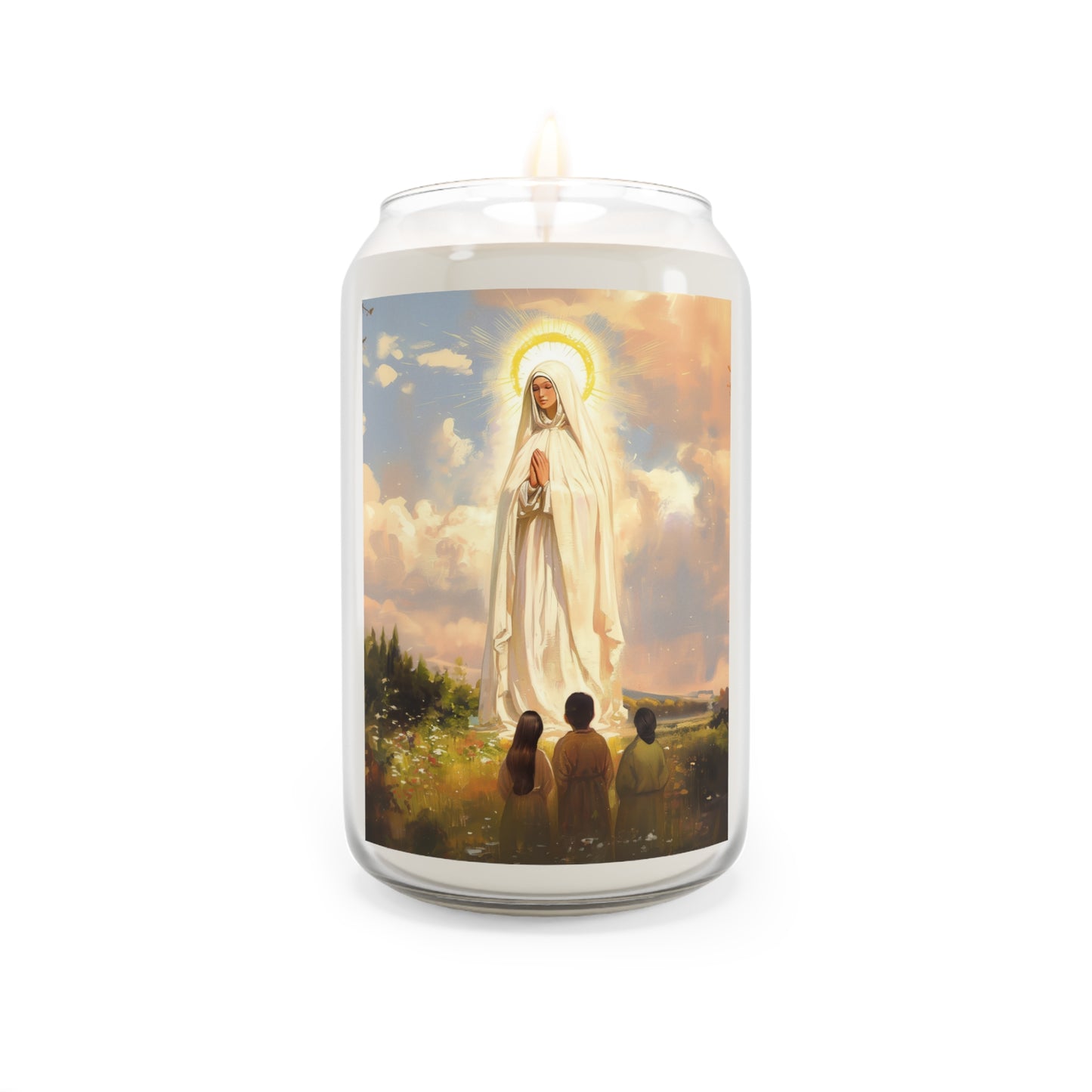 Our Lady of Fátima - Scented Prayer Candle, 13.75oz -  Candle - Catholic Art - prayer room Scented Candle - Religious gift