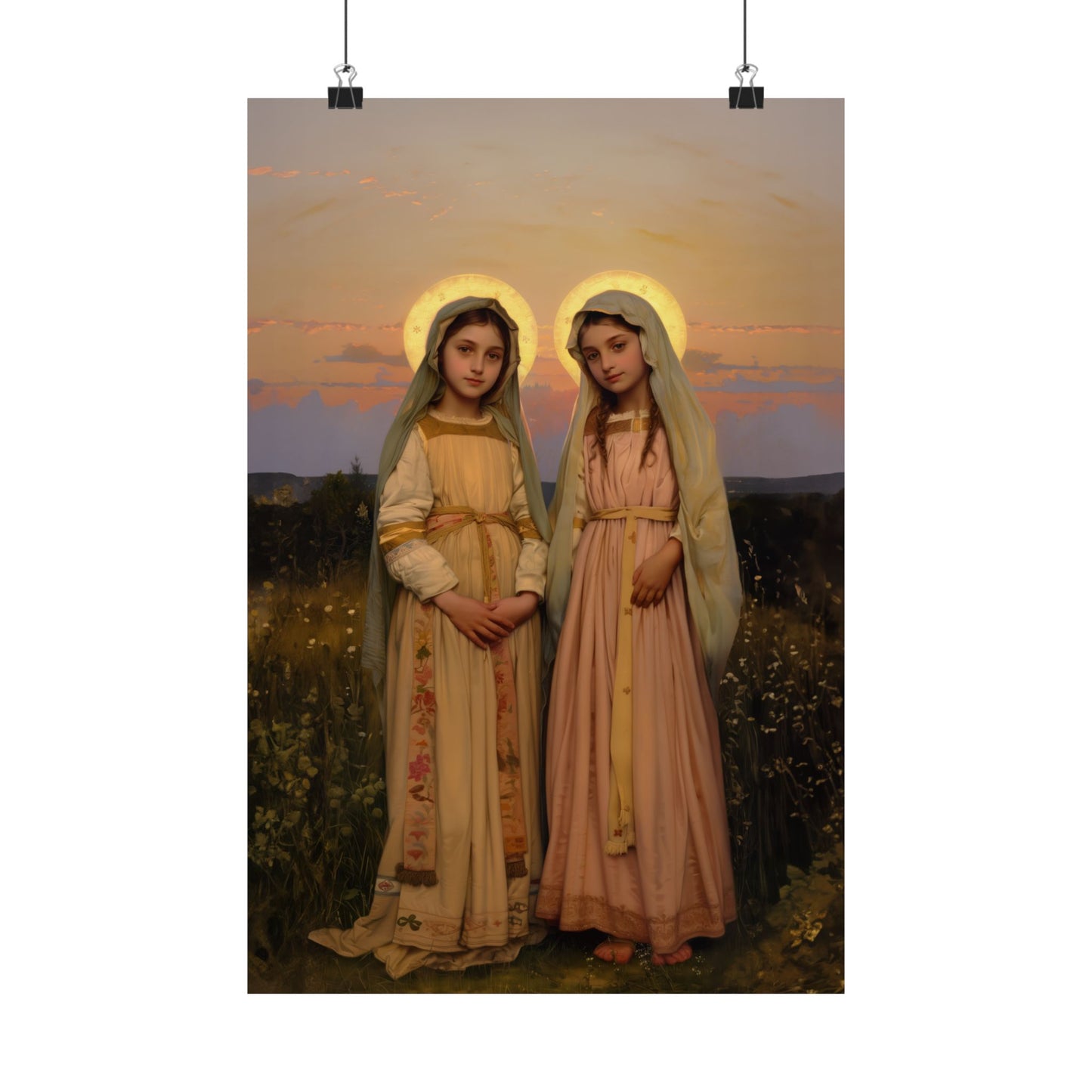 Saints Nunilo and Alodia - Sanctified Souls Print - Multiple Sizes - Premium Posters - Catholic Art - Christian - Gifts for Catholics