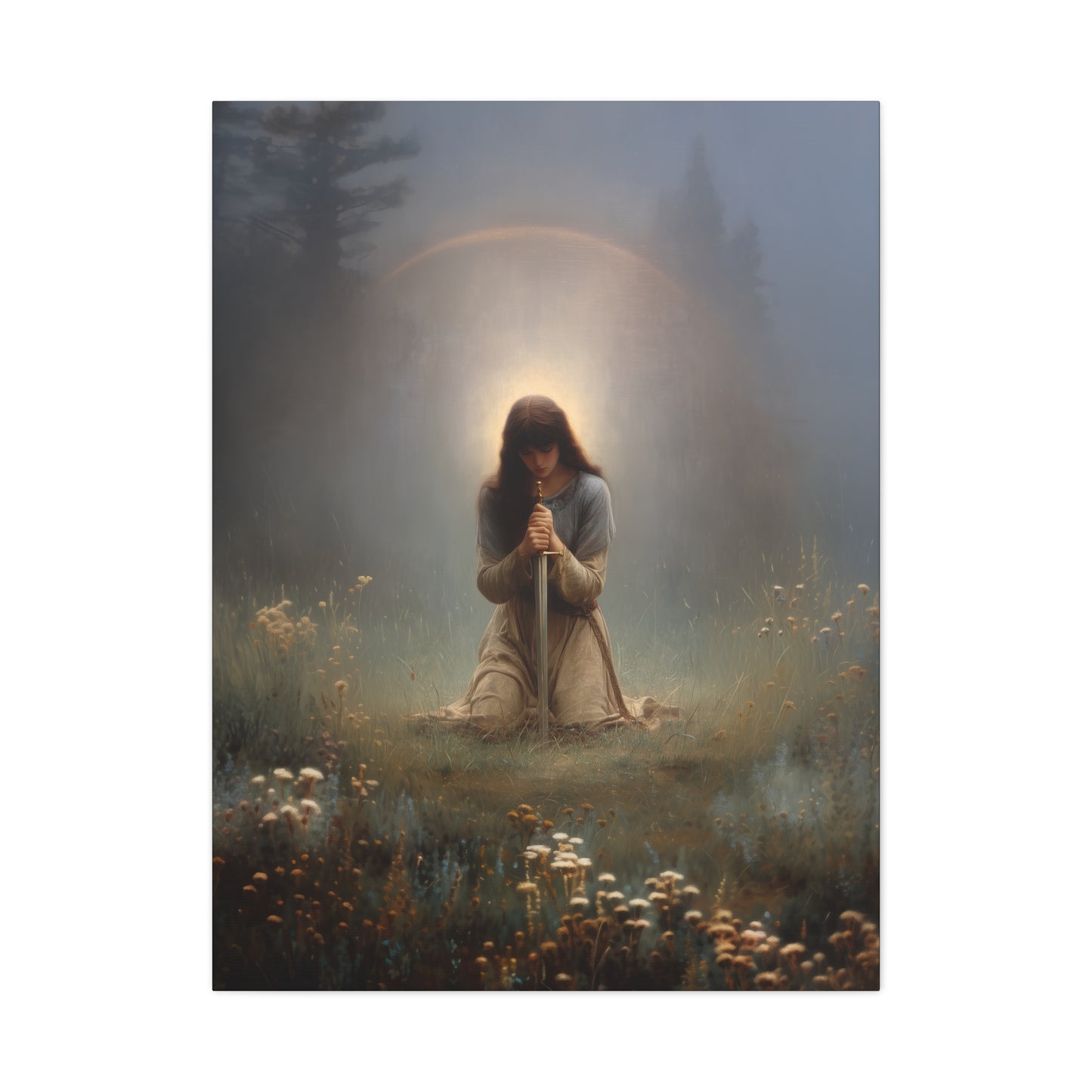 Saint Joan of Arc -  Museum Wrapped Canvas - Sanctified Souls Print - Religious Art for your Home - Catholic Patron Saint Art