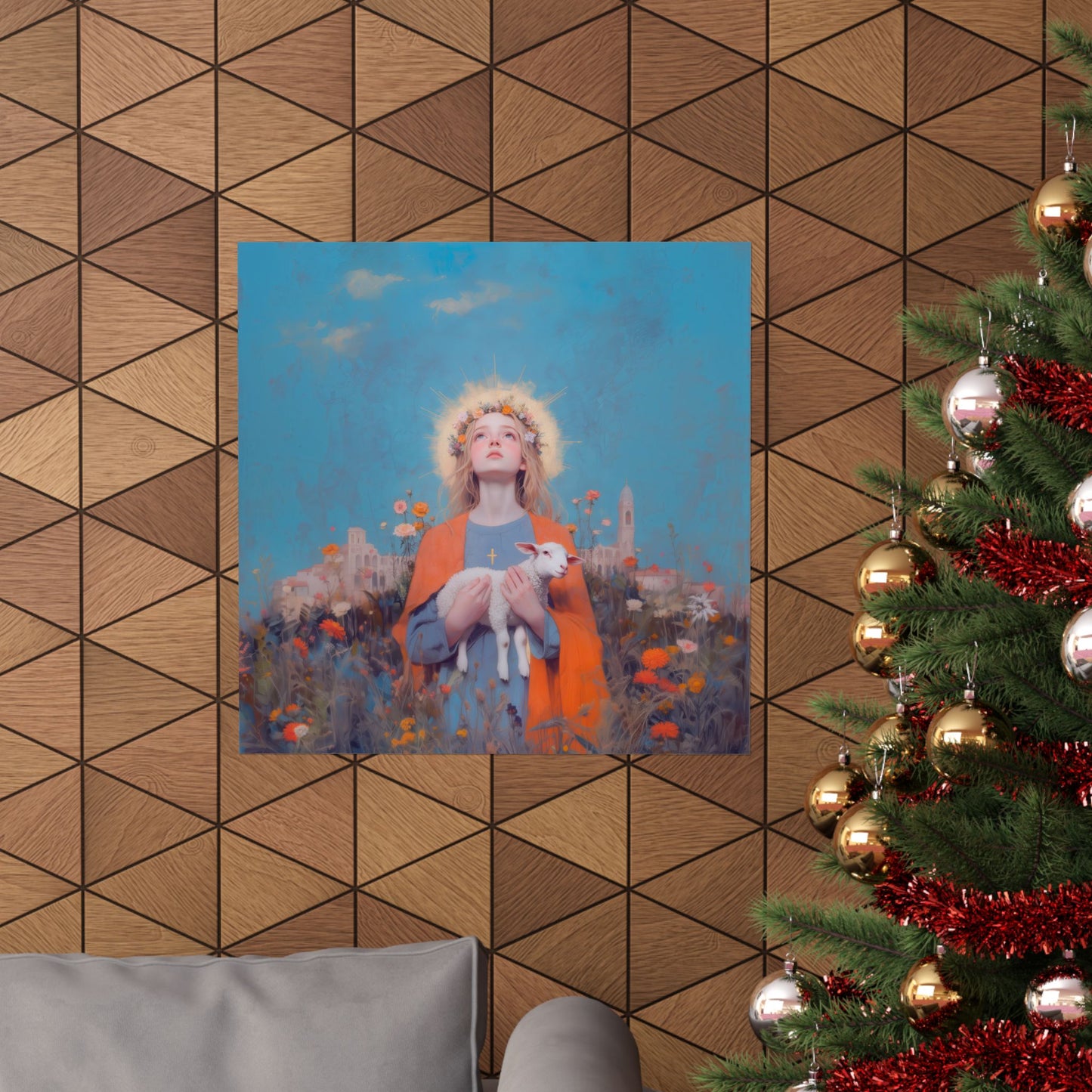 Saint Agnes of Rome - Sanctified Souls Print - Multiple Sizes - Premium Matte Vertical Posters - Patron Saint Art