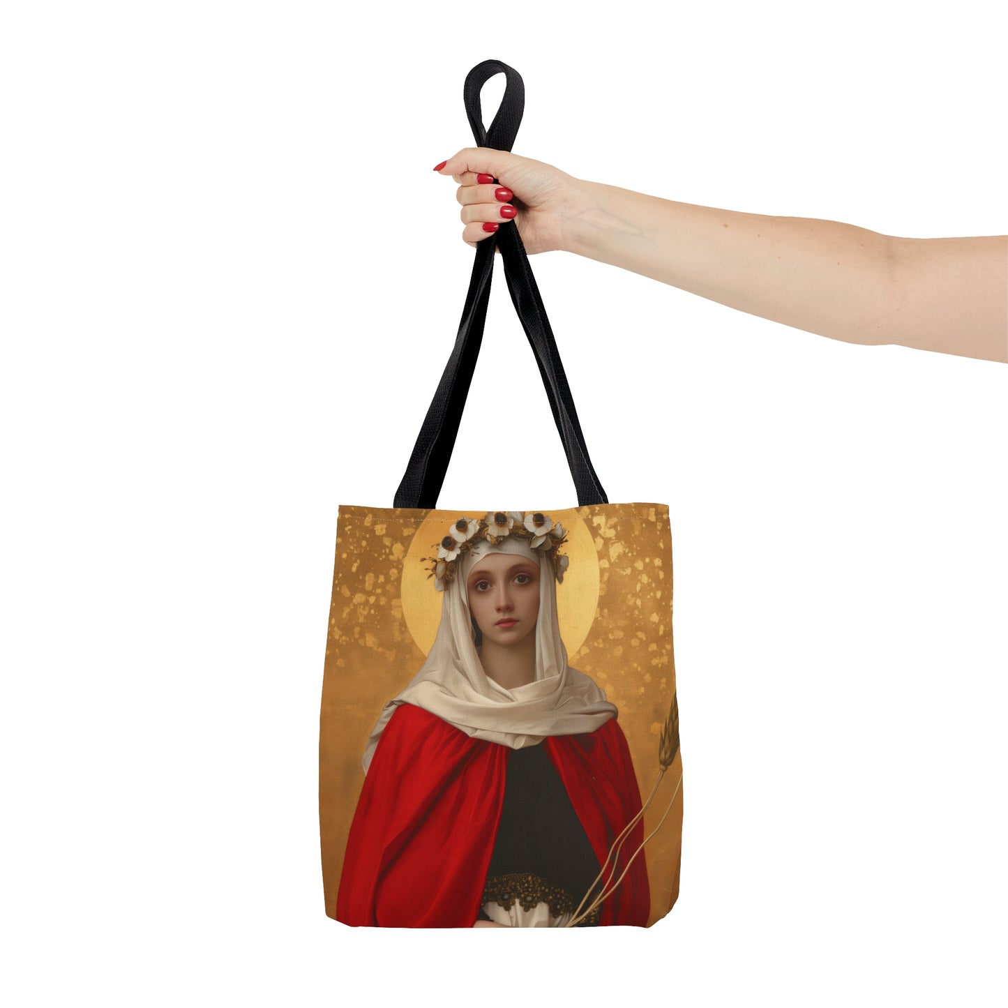 Saint Solange of Bourges Tote Bag - Large Medium Small Faith Art Bag -  Catholic Saint Purse - Carry All Bag - Religious Art Gift