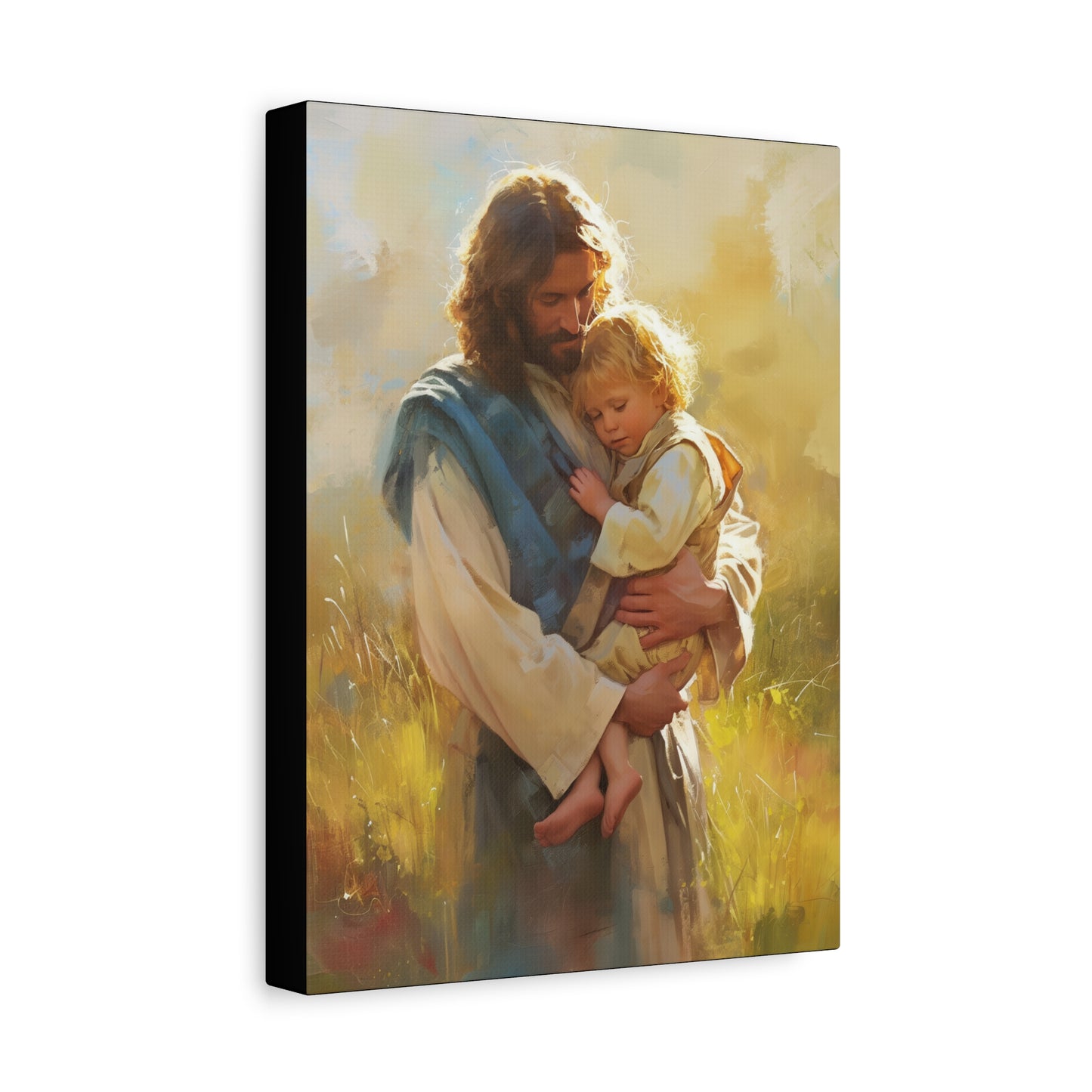 Jesus, Guardian of Innocence - Christ and Child - Museum Wrapped Canvas - Print - Religious Art for your Home - Christian art print