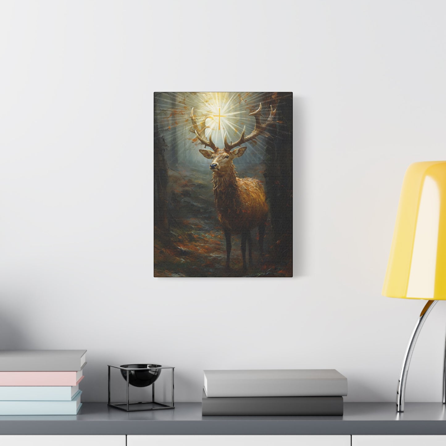 The Stag of Saint Hubert / Saint Hubertus Stag - Museum Wrapped Canvas - Sanctified Souls Print - Religious Art for your Home