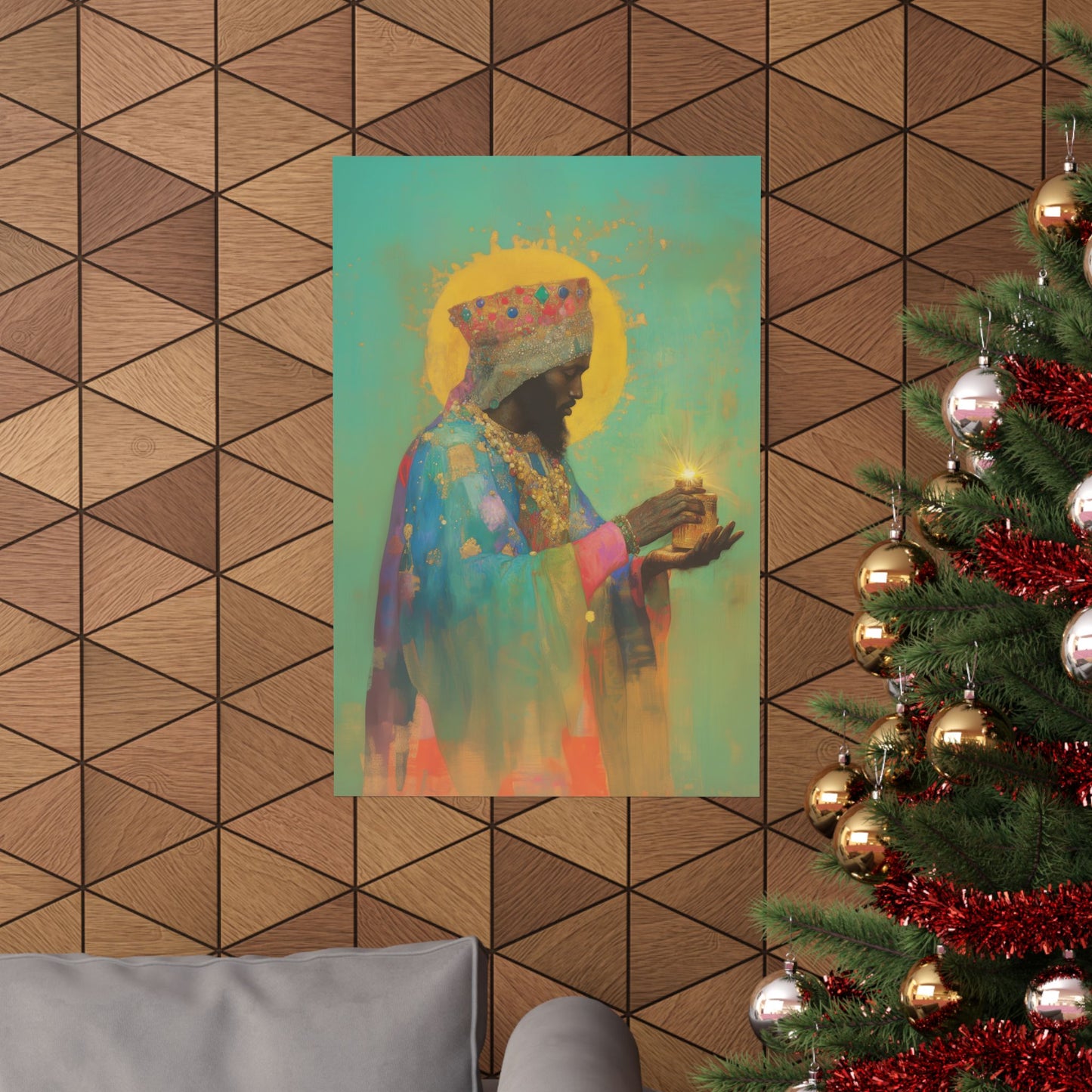 Balthazar and the Gift of Foretold Sorrow - 3 Wise Men - Sanctified Souls Print - Multiple Sizes - Premium Matte Vertical Posters