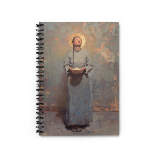 Saint Martha Wang - Chinese Martyr Saint - Sanctified Souls Art - Religious Based Notebook - Spiral Notebook