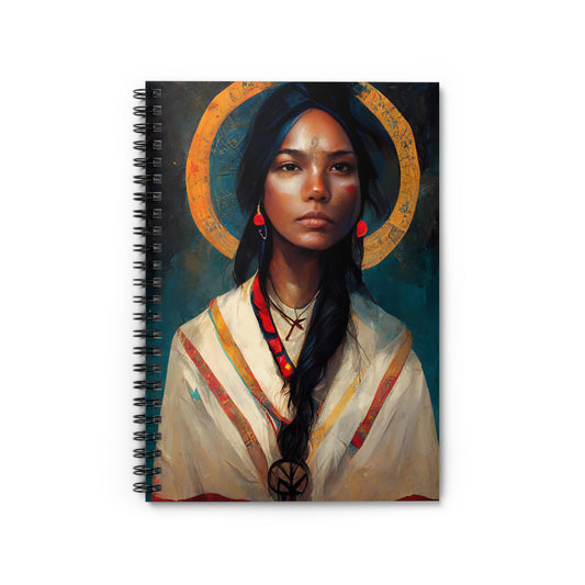 Saint Kateri Tekakwitha Journal - Sanctified Souls Art - Religious Based Notebook - Spiral Notebook - Ruled Line