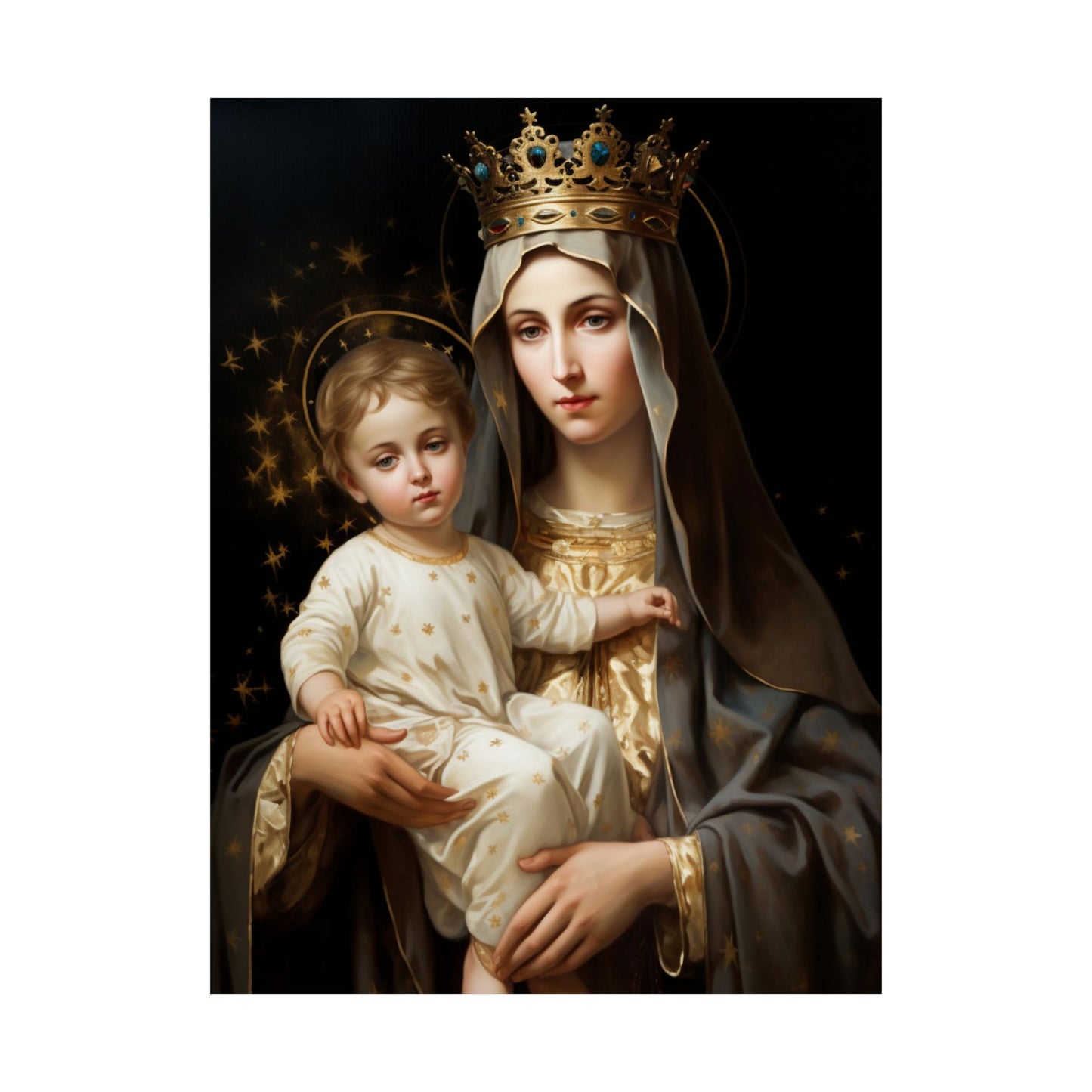 Our Lady of Mount Carmel - Sanctified Souls Print - Multiple Sizes - Premium Matte Vertical Posters