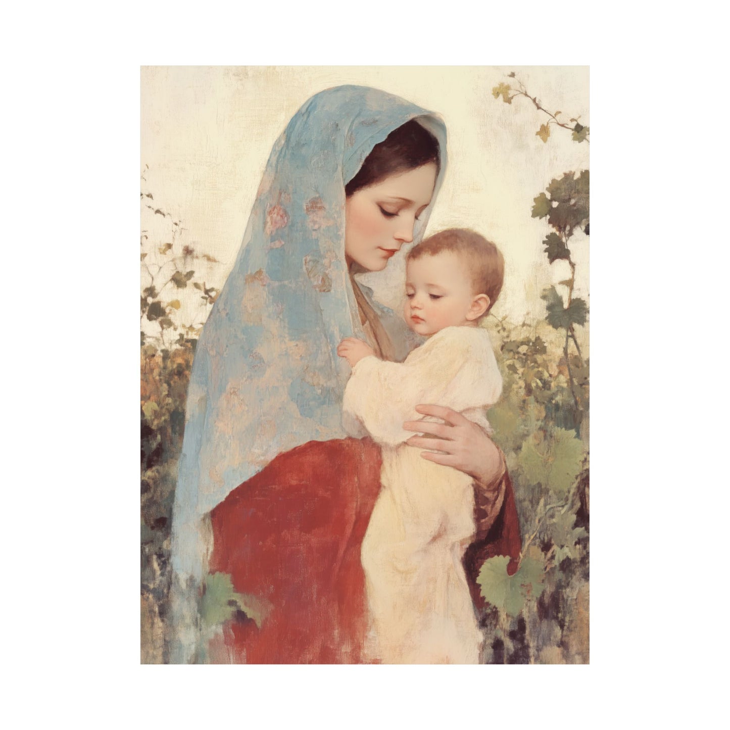 Our Lady of the Grapes / Out Lady of the Harvest - Sanctified Souls Print - Multiple Sizes - Premium Matte Vertical Posters - Mother Mary