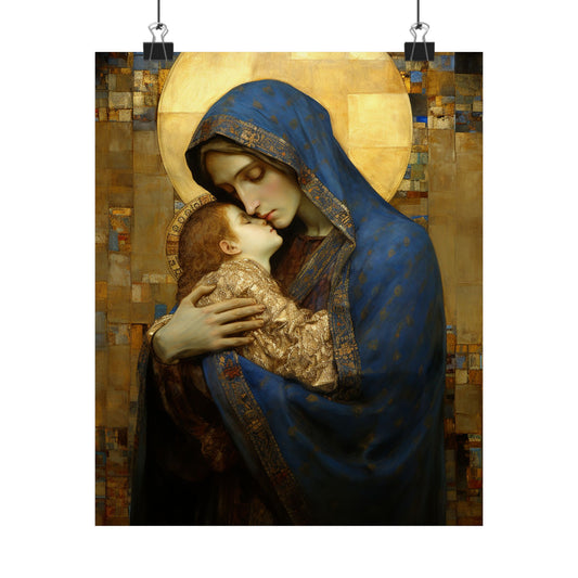 Madonna and Child - Print - Sanctified Souls Print - Multiple Sizes - Premium Matte Vertical Posters - Mary and the Christ Child