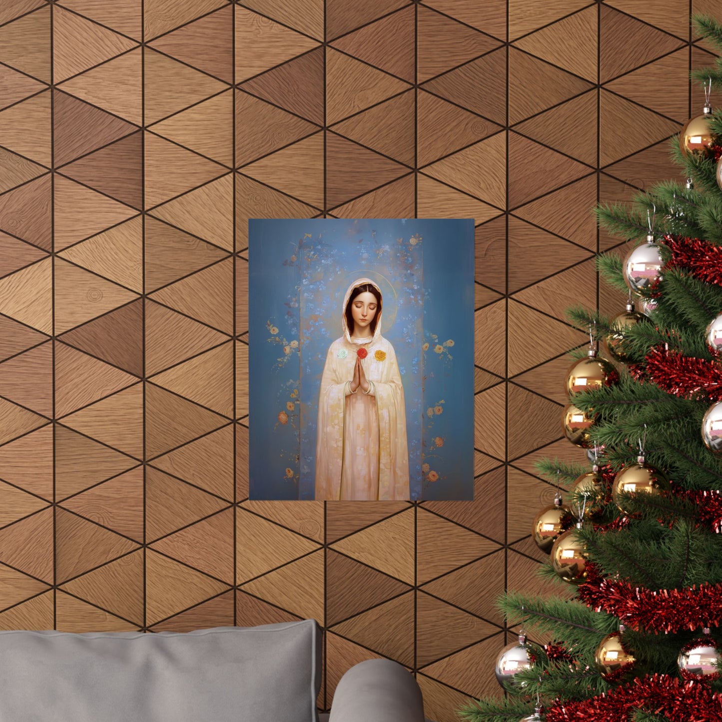 Rosa Mystica - Mystical Rose - Mother Mary - Marian Art - Sanctified Souls Print - Multiple Sizes - Premium Vertical Posters