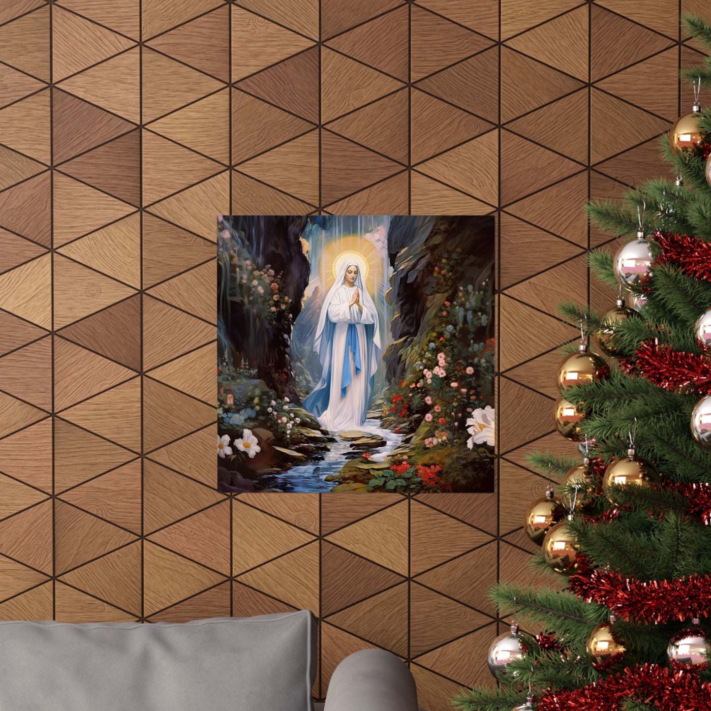 Our Lady of Lourdes - Sanctified Souls Print - Multiple Sizes - Premium Matte Vertical Posters