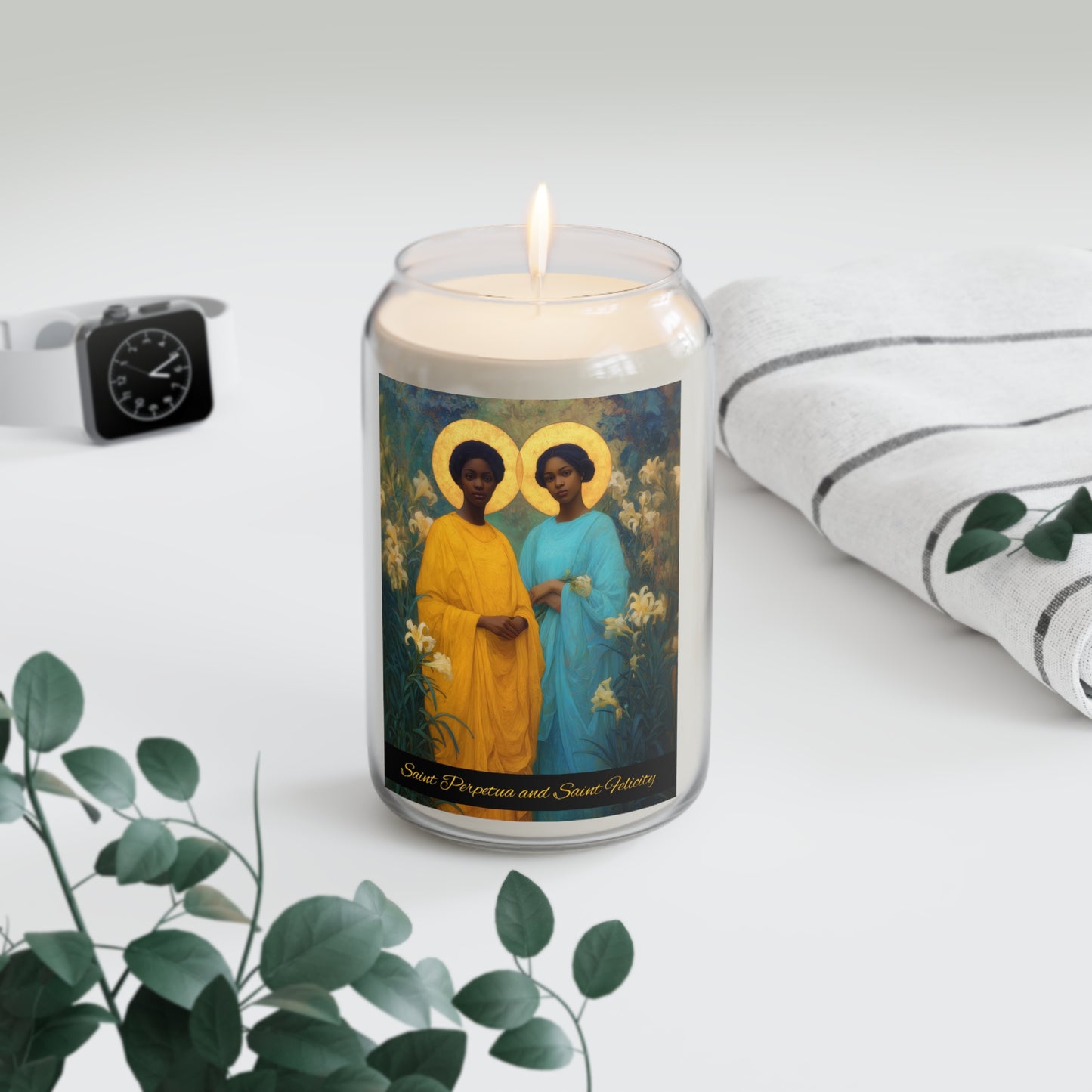 Saints Perpetua and Felicity - Scented Prayer Candle, 13.75oz -  Candle - Catholic Art - prayer room Scented Candle - Religious Saint