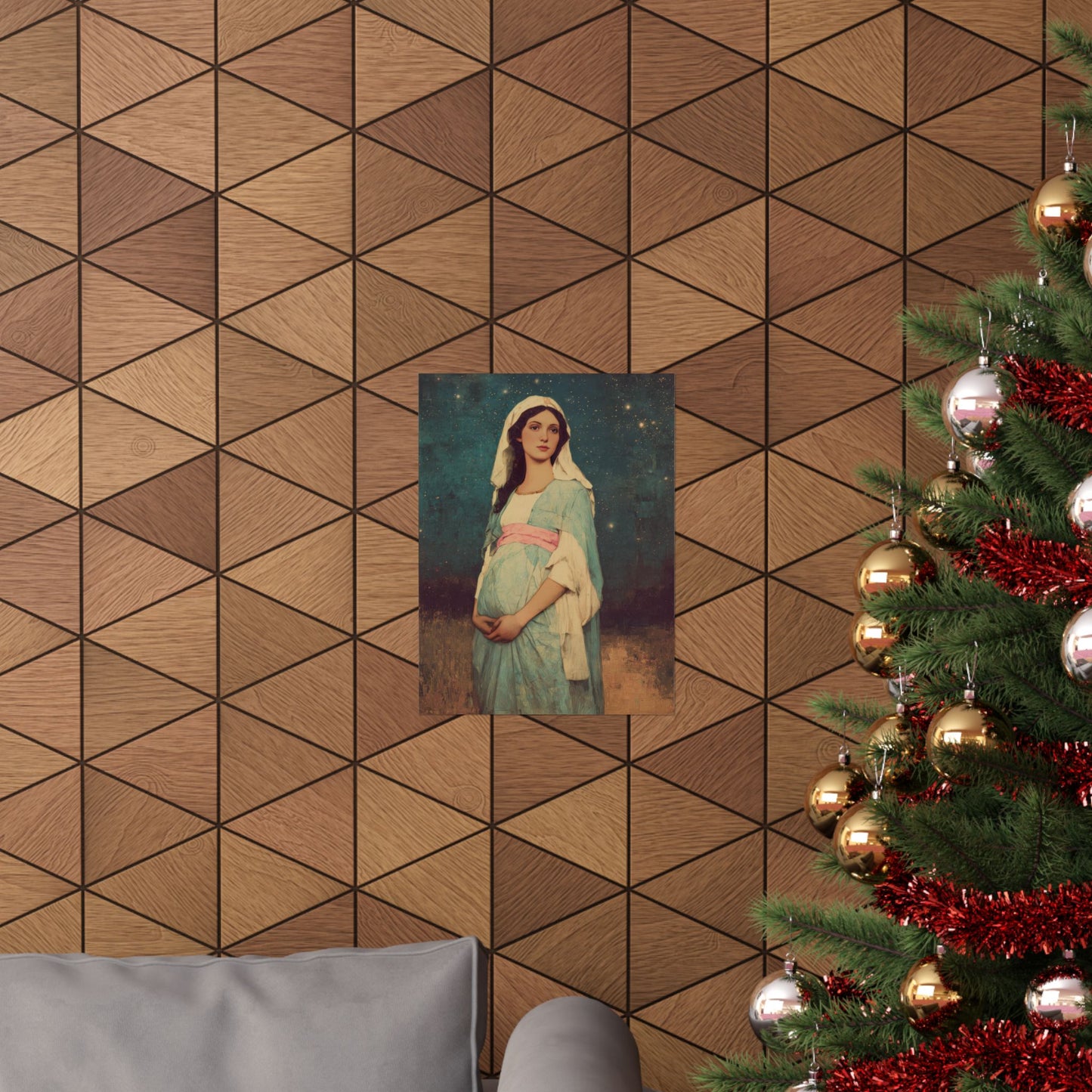 Our Lady of 'O' - Our Lady of Expectation - Mother Mary - Marian Art - Sanctified Souls Print - Multiple Sizes - Premium Vertical Posters