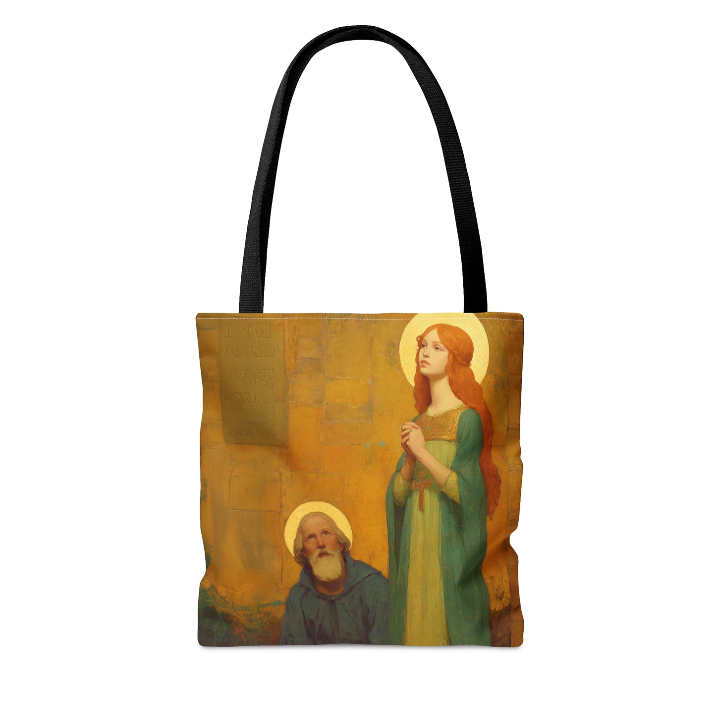 Saints Cyprian and Justina - Tote Bag - Large Medium Small Faith Art Bag - Bible Study Faith Purse - Double Sided Prayer Tote