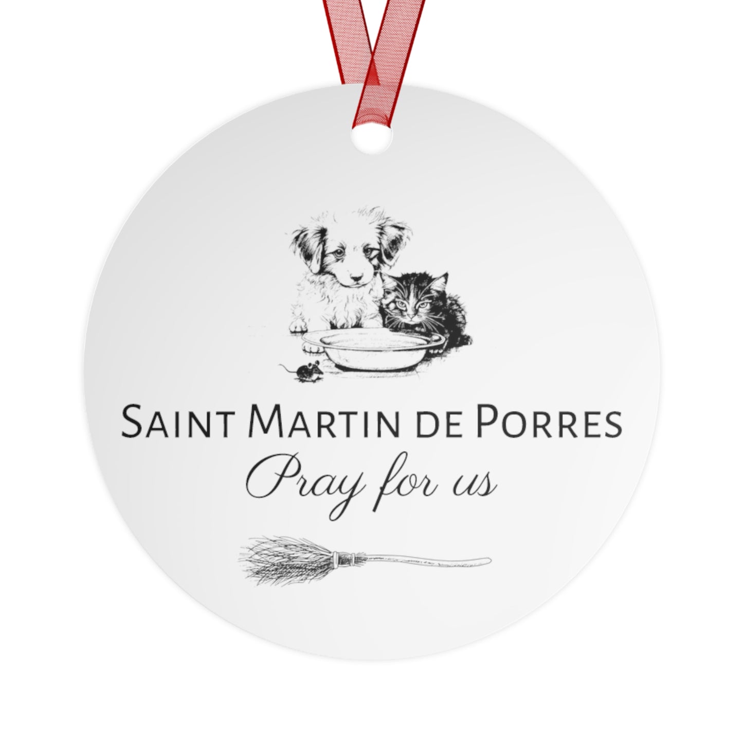 Saint Martin de Porres - Religious Holiday Christmas Ornament and Keepsake - Double sided Keepsake Religious Ornament