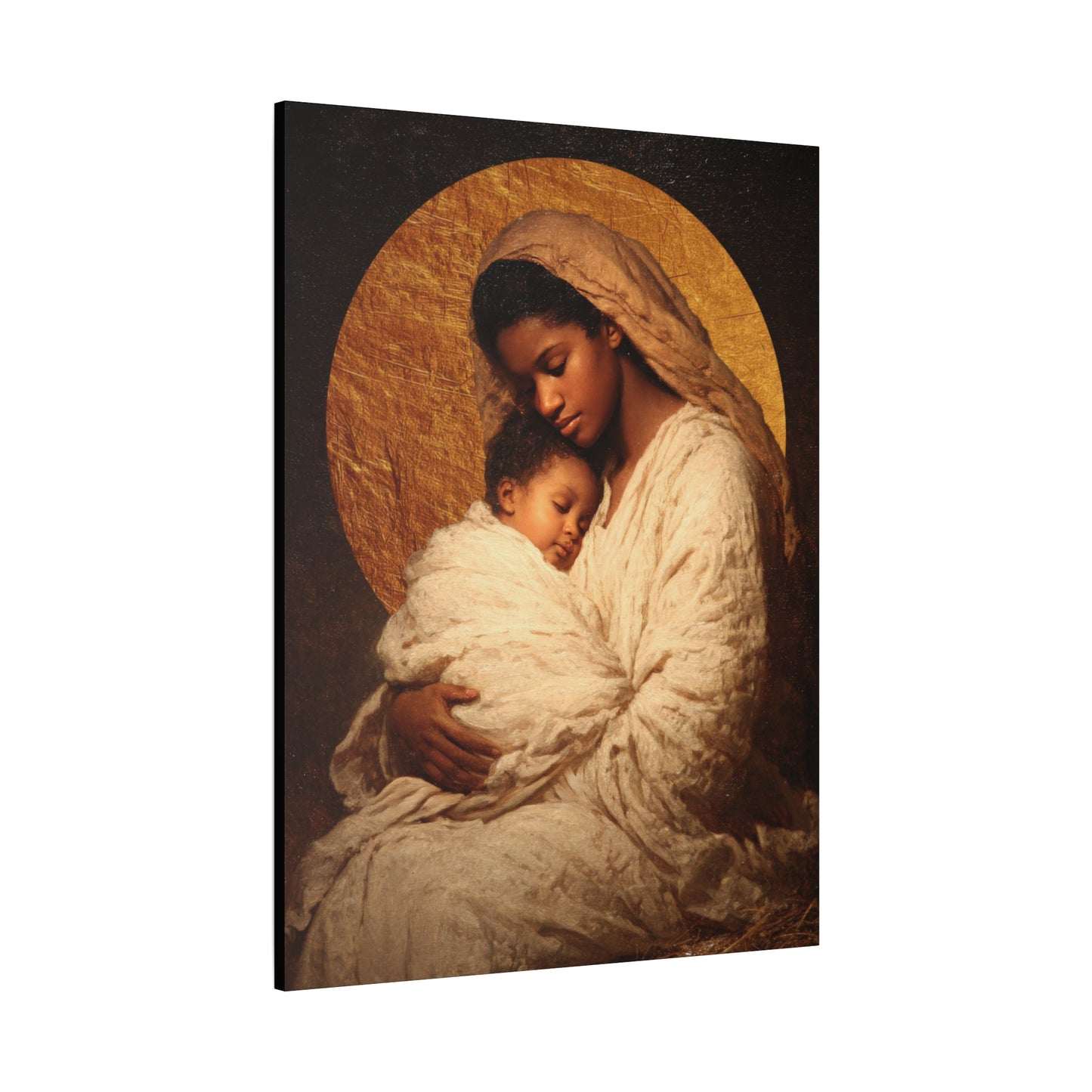 Our Lady of the Manger - Mother Mary and the Christ Child - Gallery Wrapped Canvas - Print - Religious Art for your Home - Catholic