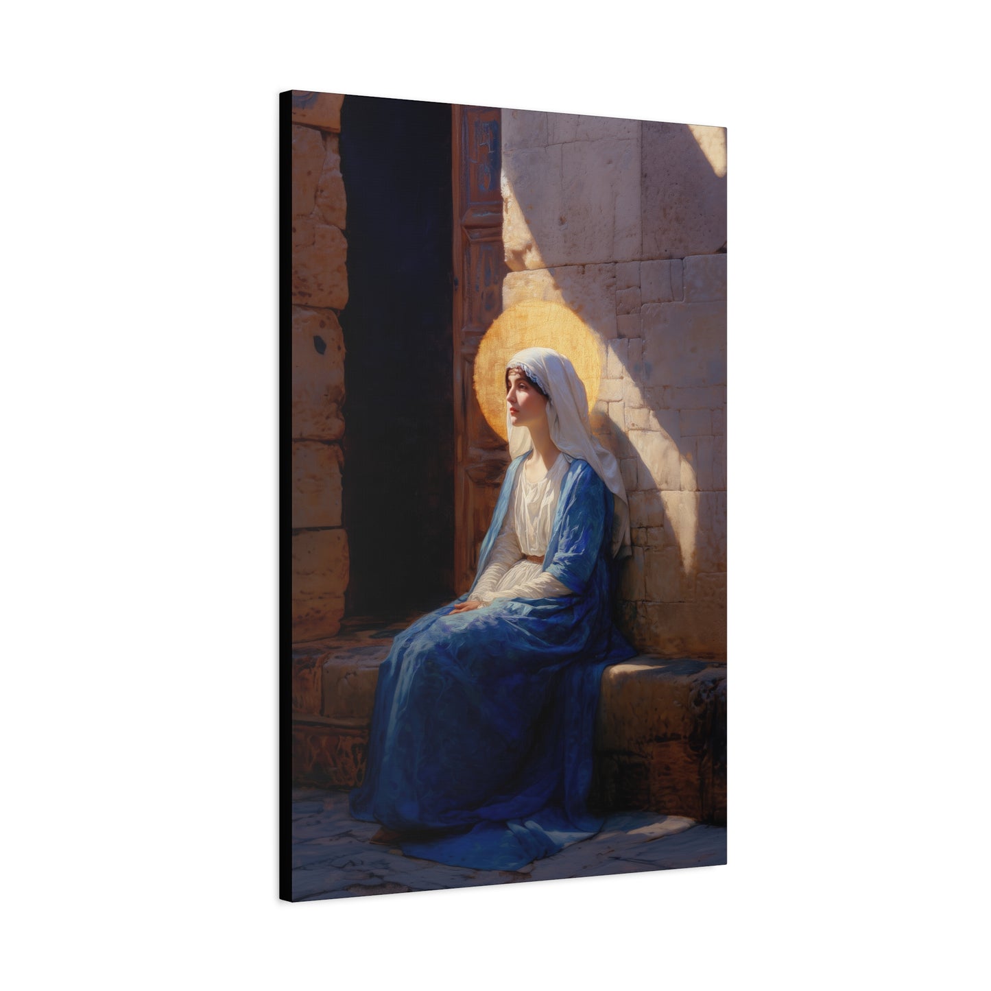 The Quiet Fiat That Split the Darkness, Mary's Yes - Gallery Wrapped Canvas - Print - Religious Art for your Home - Catholic Art