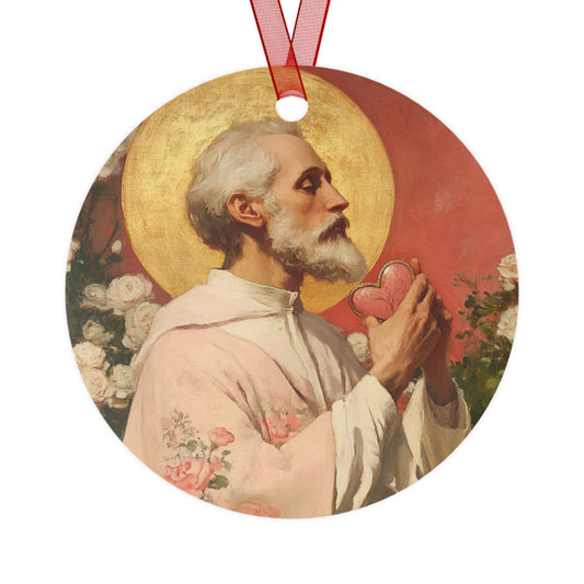 Saint Valentine Metal Ornament - Religious Holiday Christmas Ornament and Keepsake - Prayer Ornament - Catholic Gift