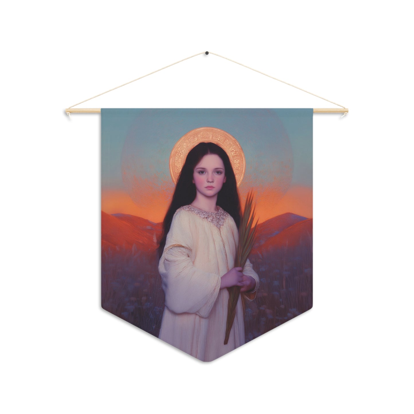 Saint Hope Pennant / Banner / Wall Hanging - Prayer room art - 18" x 21" - Catholic - Large Banner - Gifts for Catholics