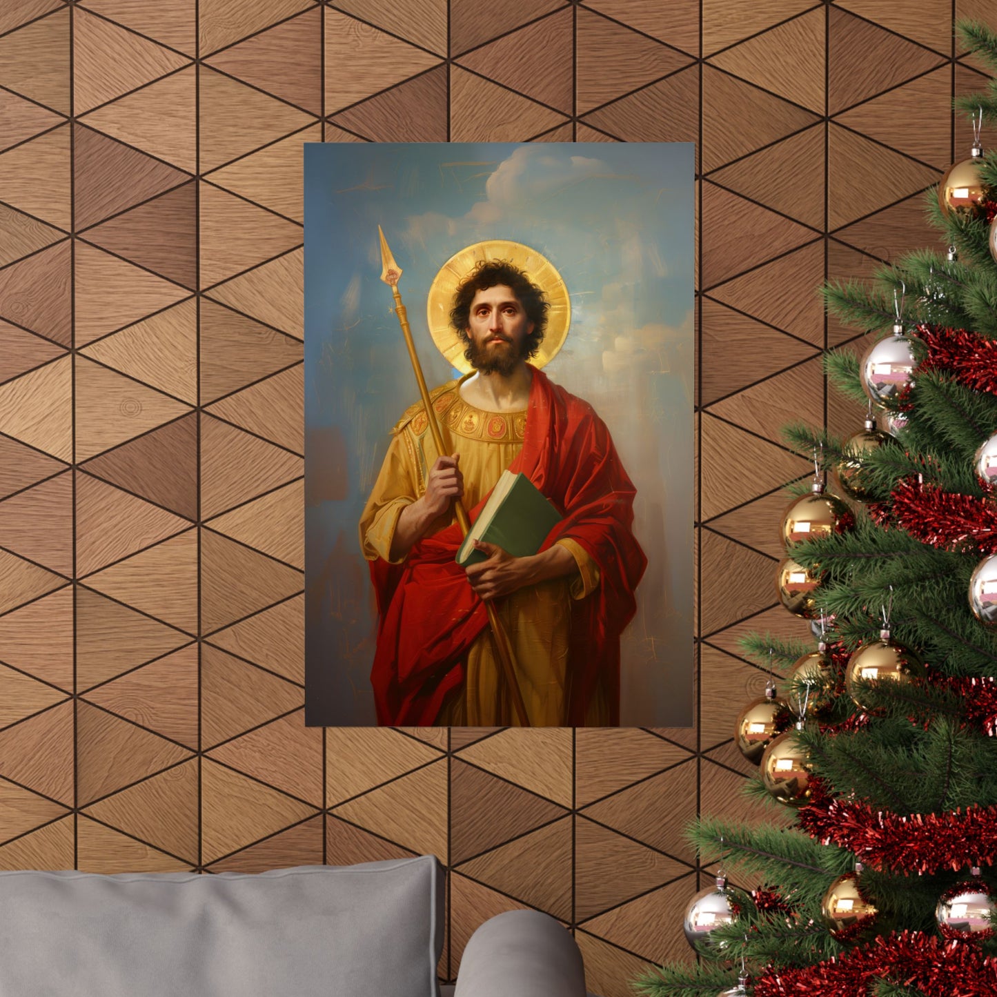 Saint Thomas the Apostle Poster Print - Sanctified Souls Print - Multiple Sizes - Premium Posters - Catholic Art - Religious Home Decor