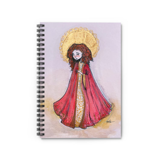 Saint Bibiana Hand-Drawn Catholic Spiral Notebook | Christian Prayer Journal | Sanctified Solocosmo Religious Journal