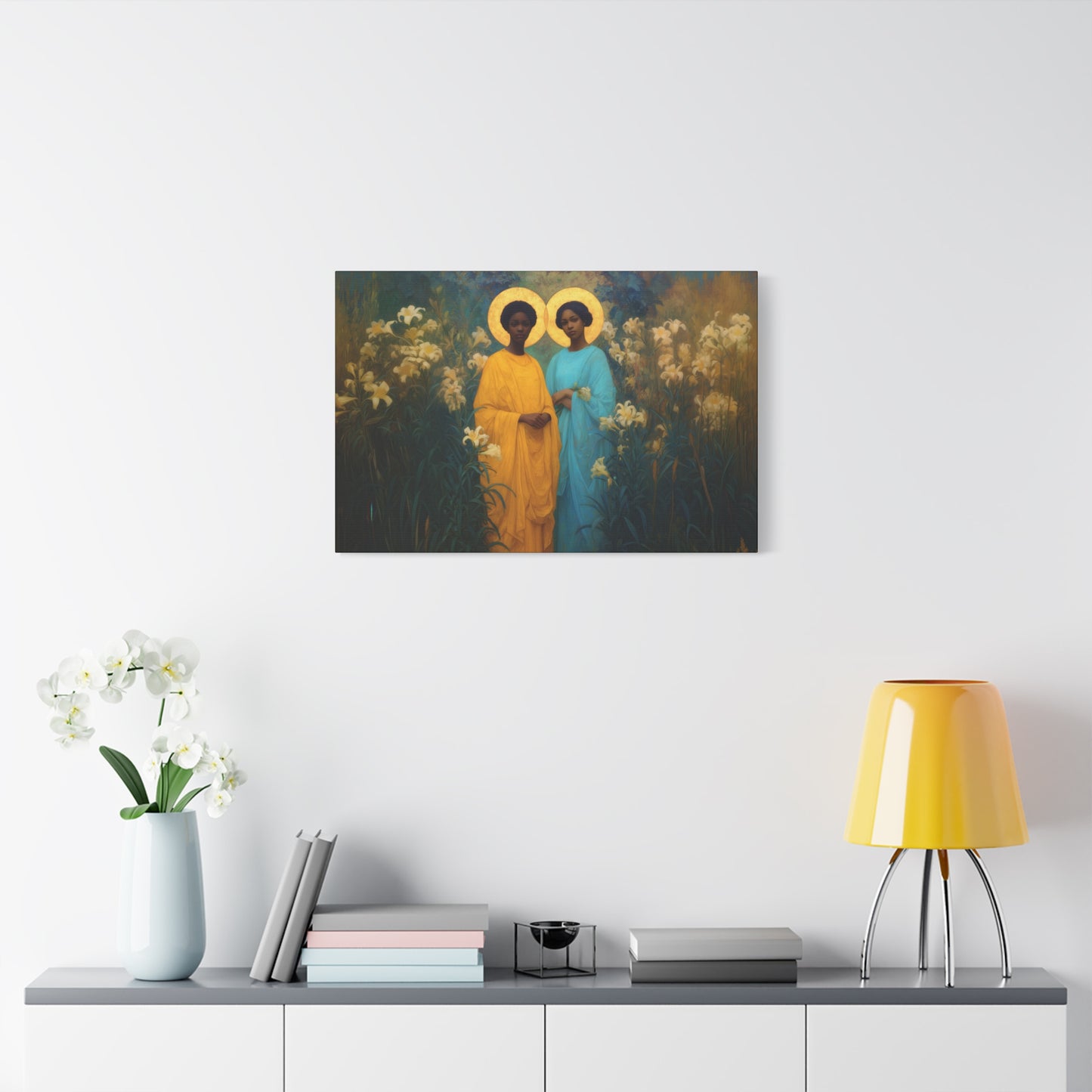 Saint Perpetua and Saint Felicity -  Museum Wrapped Canvas - Sanctified Souls Print - Religious Art for your Home - Catholic Saint Art