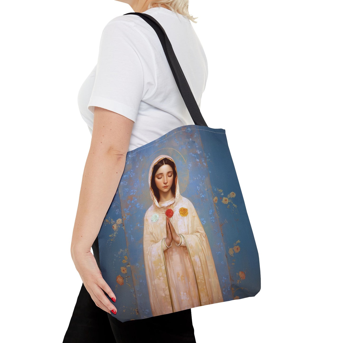 Rosa Mystica - Mystical Rose - Mother Mary - Marian Art - Tote Bag - Large Medium Small Faith Art Bag - Tote Purse