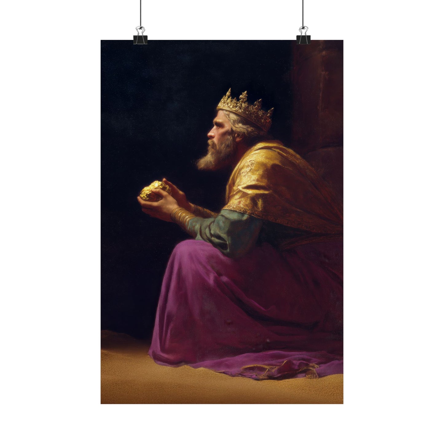 Melchior and the Gift Fit for a King - 3 Wise Men - Sanctified Souls Print - Multiple Sizes - Premium Matte Vertical Posters