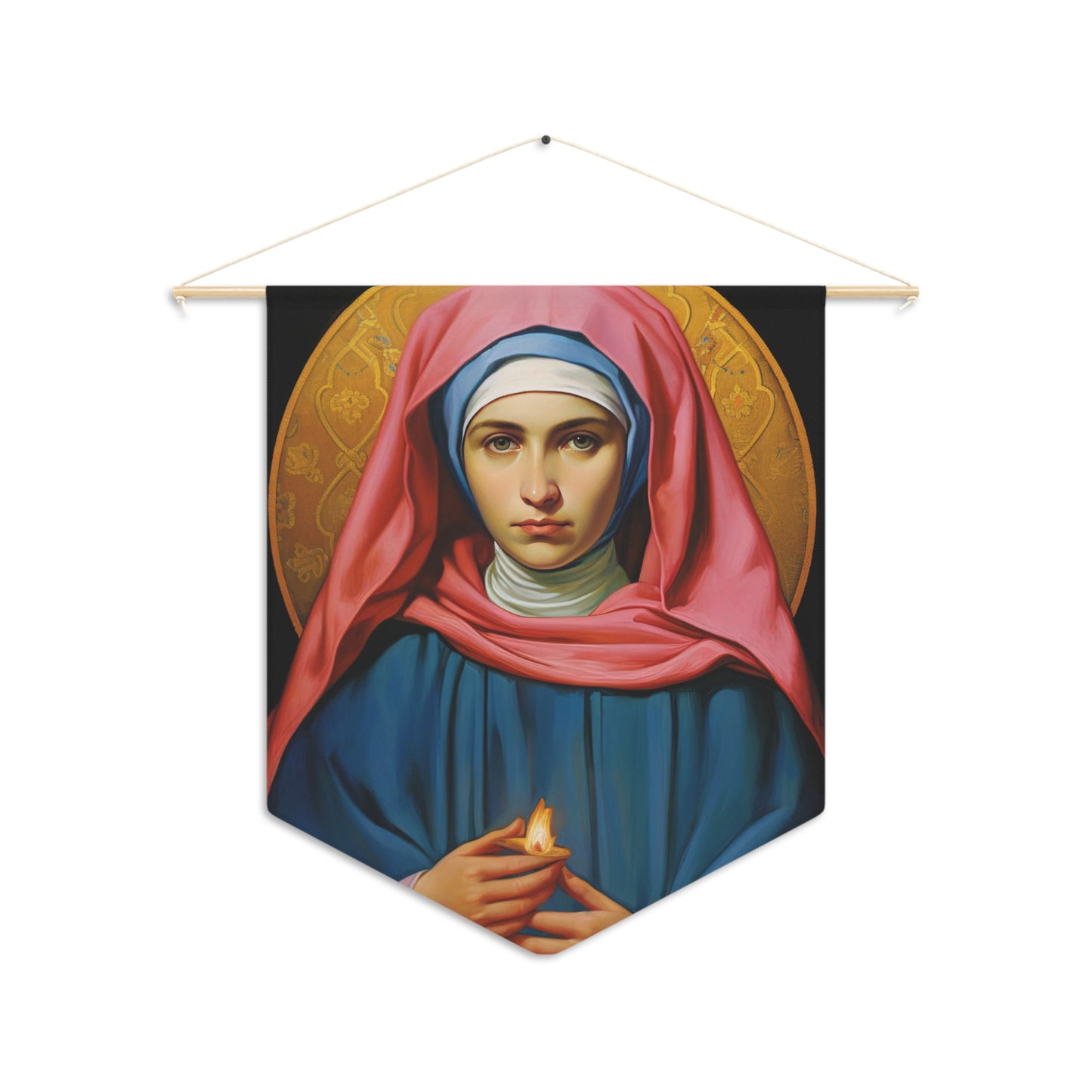 Saint Bernadette Wall Banner / Wall Hanging - Prayer room art - Large religious Christian Jesus Print - Prayer room art - 18" x 21"