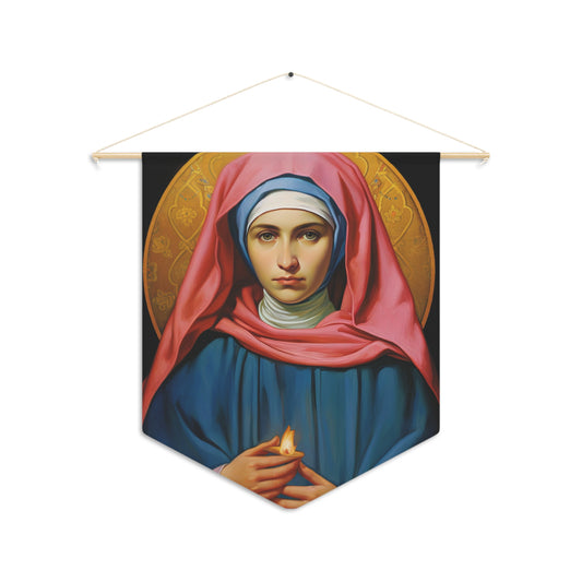 Saint Bernadette Wall Banner / Wall Hanging - Prayer room art - Large religious Christian Jesus Print - Prayer room art - 18" x 21"