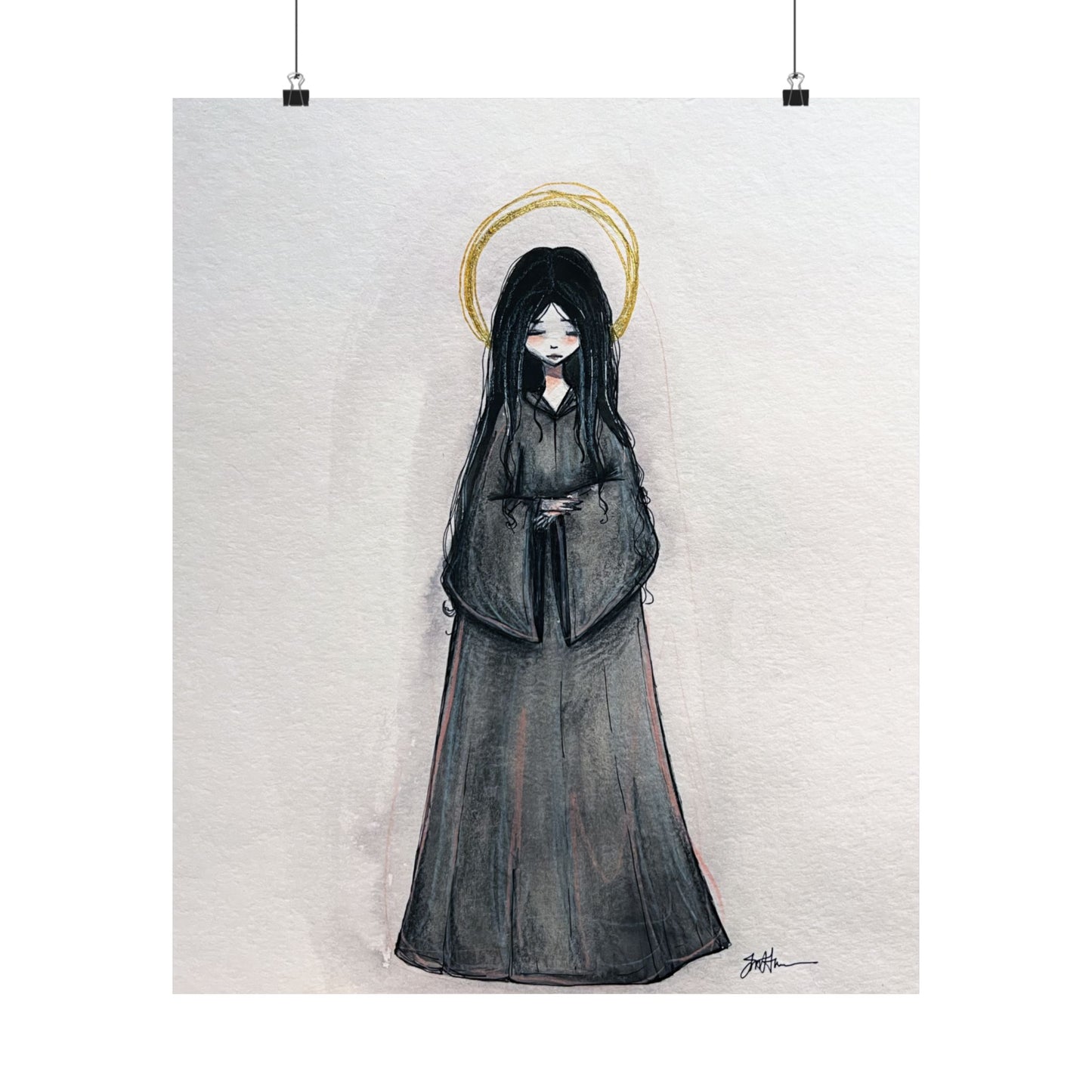 Blessed Mary Magdalen Kiota Hand-Drawn Catholic Art Print | Martyrs of Japan Devotional Wall Art | Sanctified Solocosmo Religious Poster