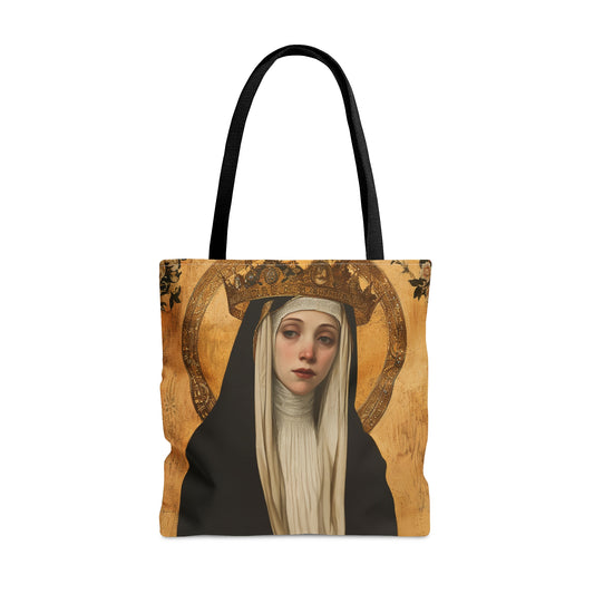Saint Margaret of Hungary Tote Bag - Purse - Three sizes - Large Medium Small Faith Art Bag - Catholic faith carry-all purse - Double Sided