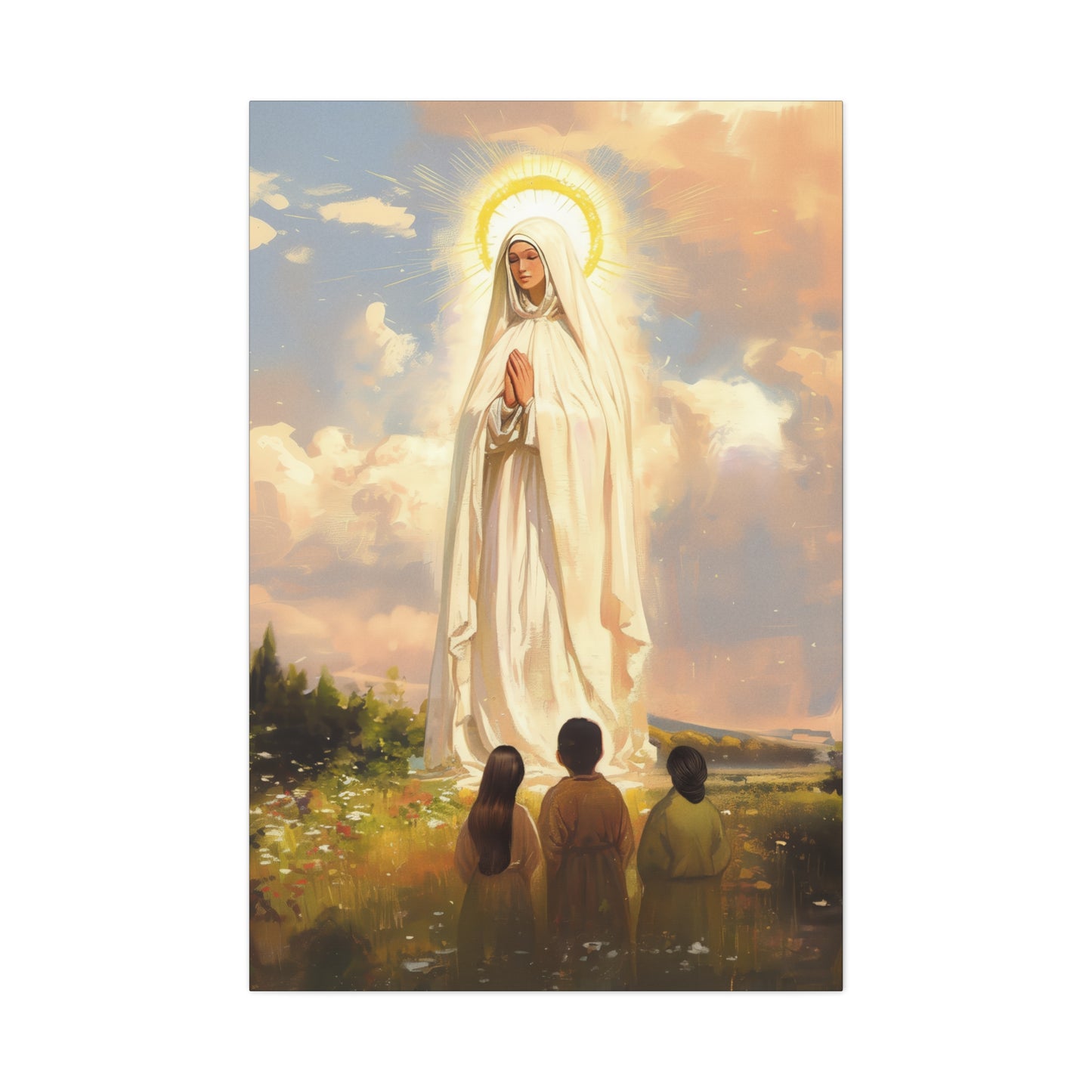 Our Lady of Fátima - Gallery Wrapped Canvas - Print - Religious Art for your Home - Catholic art print - prayer room art