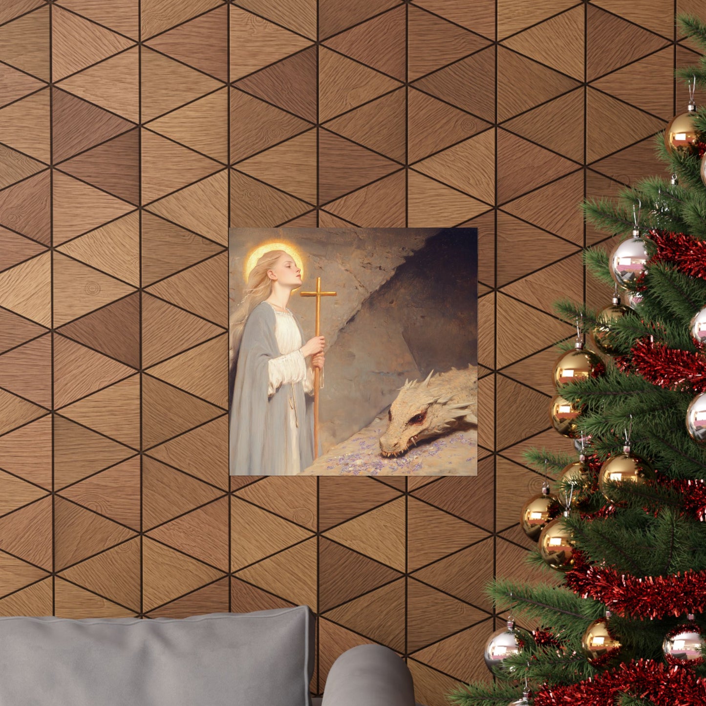 Saint Margaret of Antioch - Sanctified Souls Print - Multiple Sizes - Premium Posters - Catholic Art - Christian Home Decor Artwork