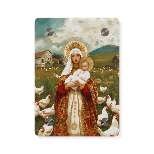 Our Lady of the Hens Acrylic Wall Art Panel - Ready to Hang Acrylic Print - Catholic Saint Art
